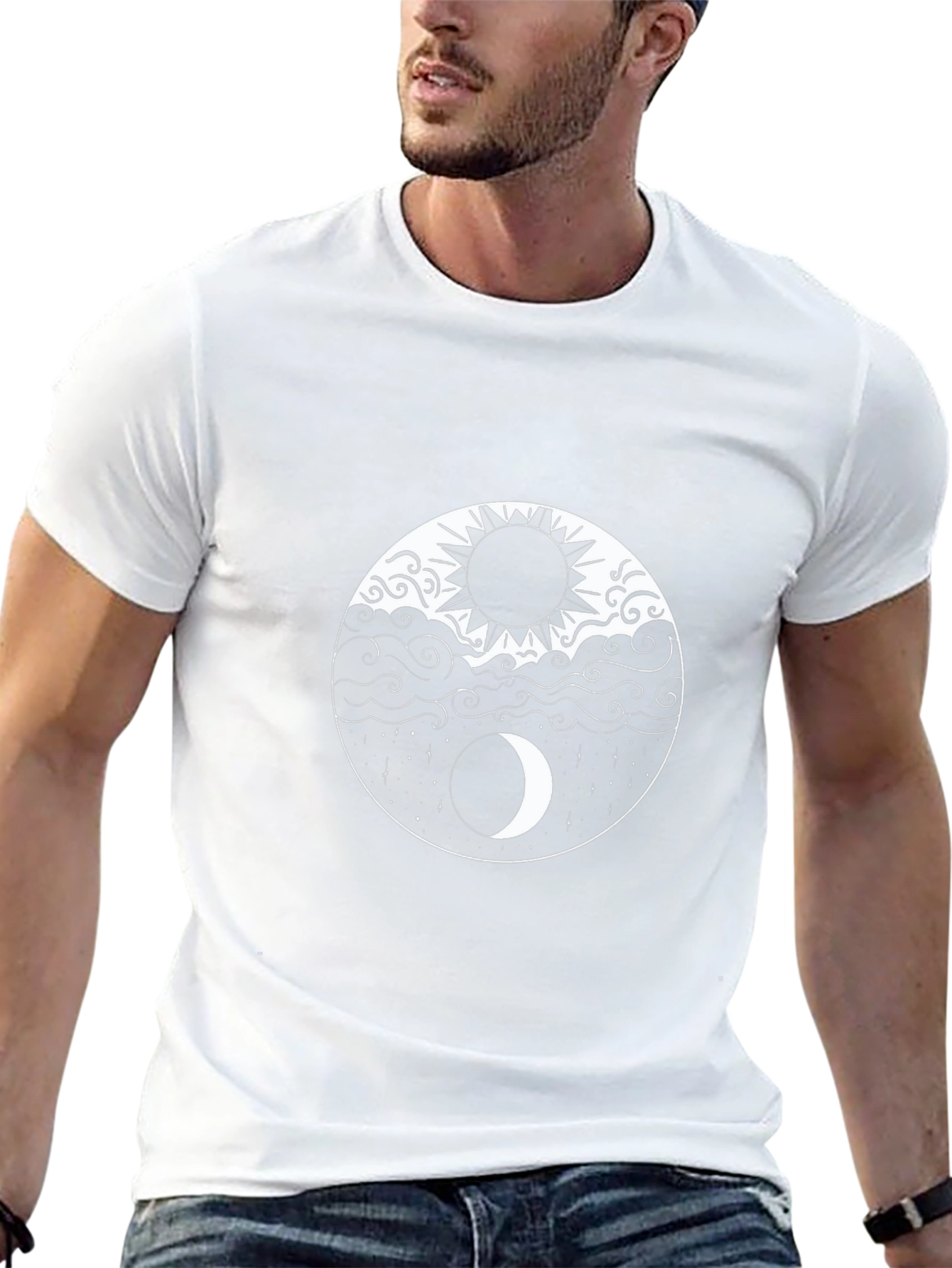 Yin Yang Sun and Moon Graphic Tee