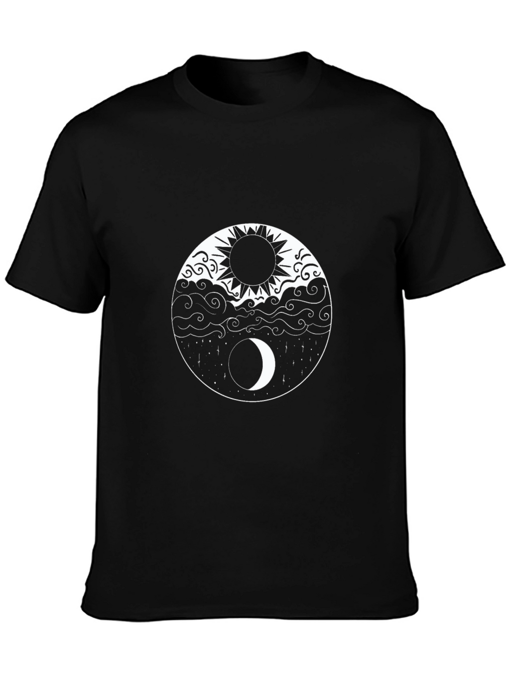 Yin Yang Sun and Moon Graphic Tee