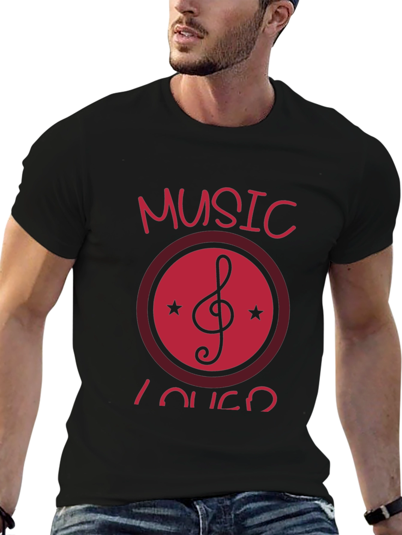 Music Lover Black Graphic T-Shirt