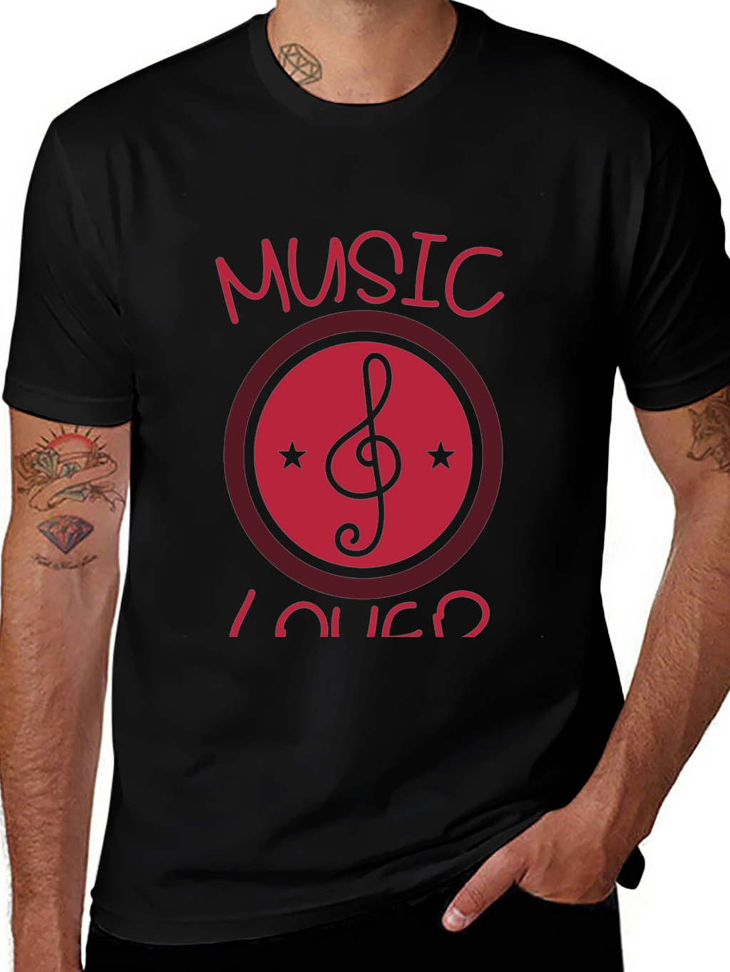 Music Lover Black Graphic T-Shirt