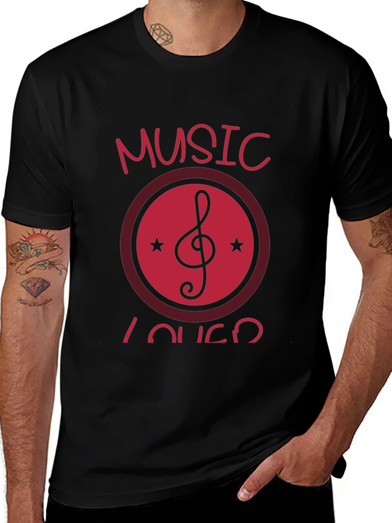 Music Lover Black Graphic T-Shirt