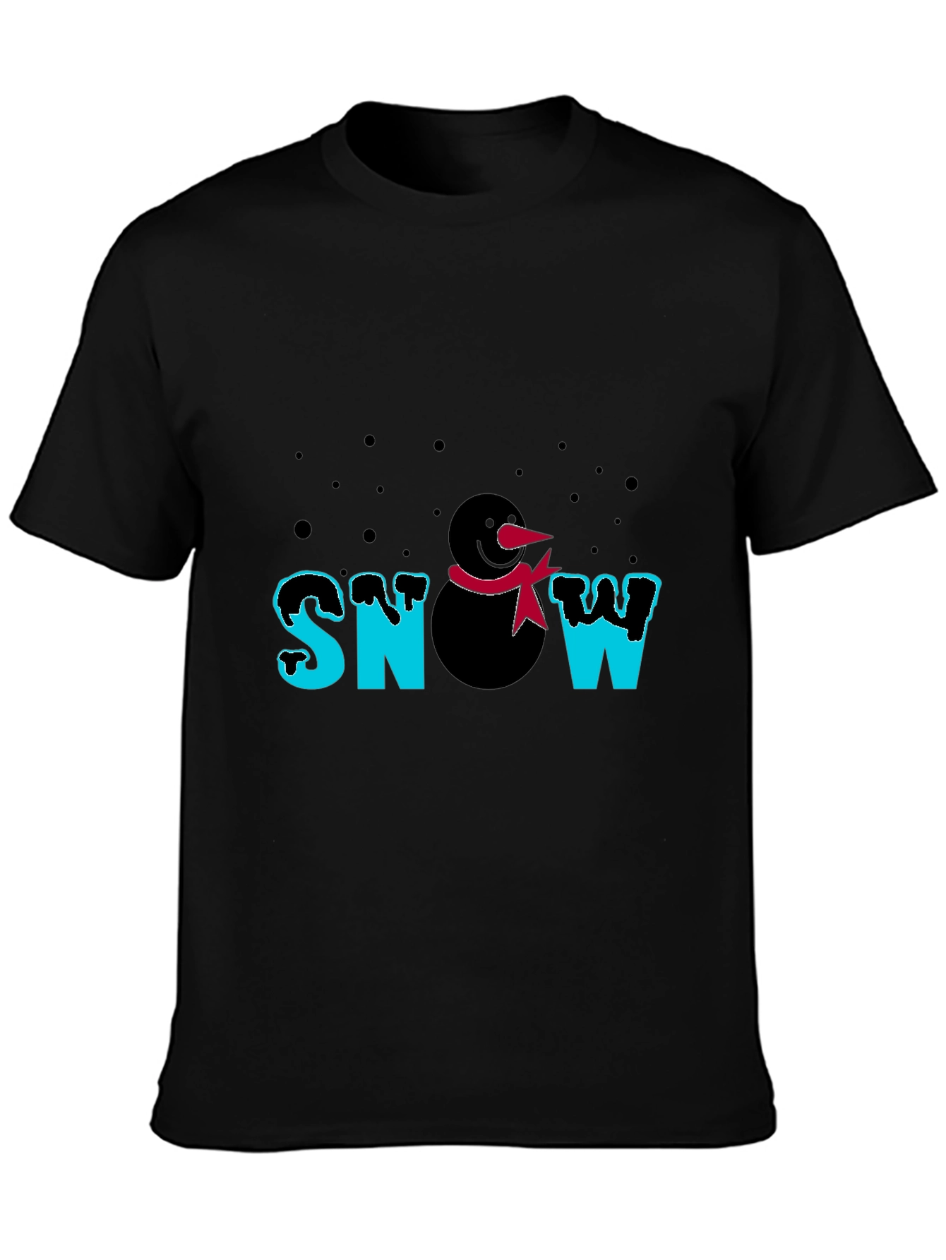 Snowman Graphic Black T-Shirt