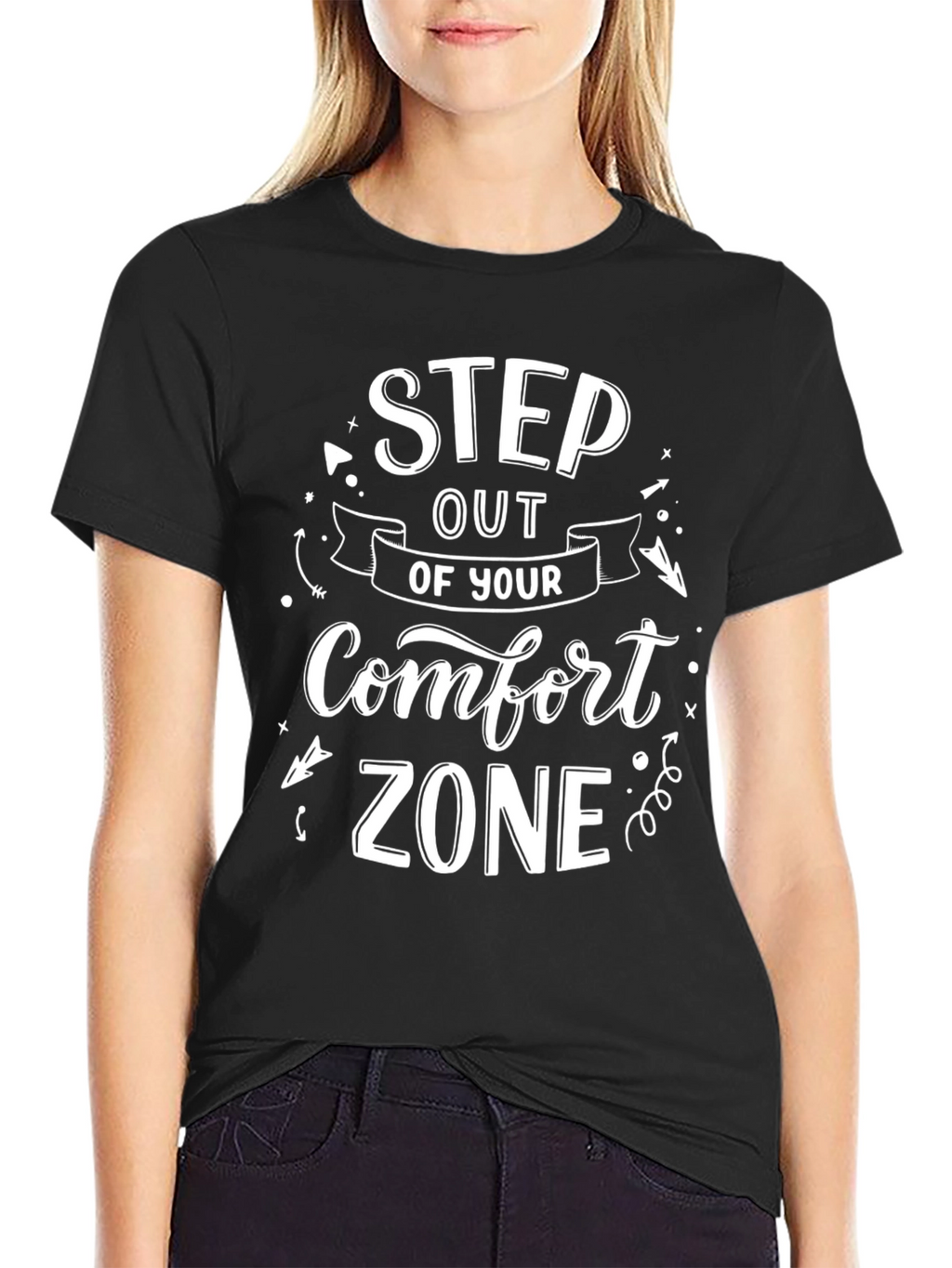 Step Out of Your Comfort Zone Black T-Shirt