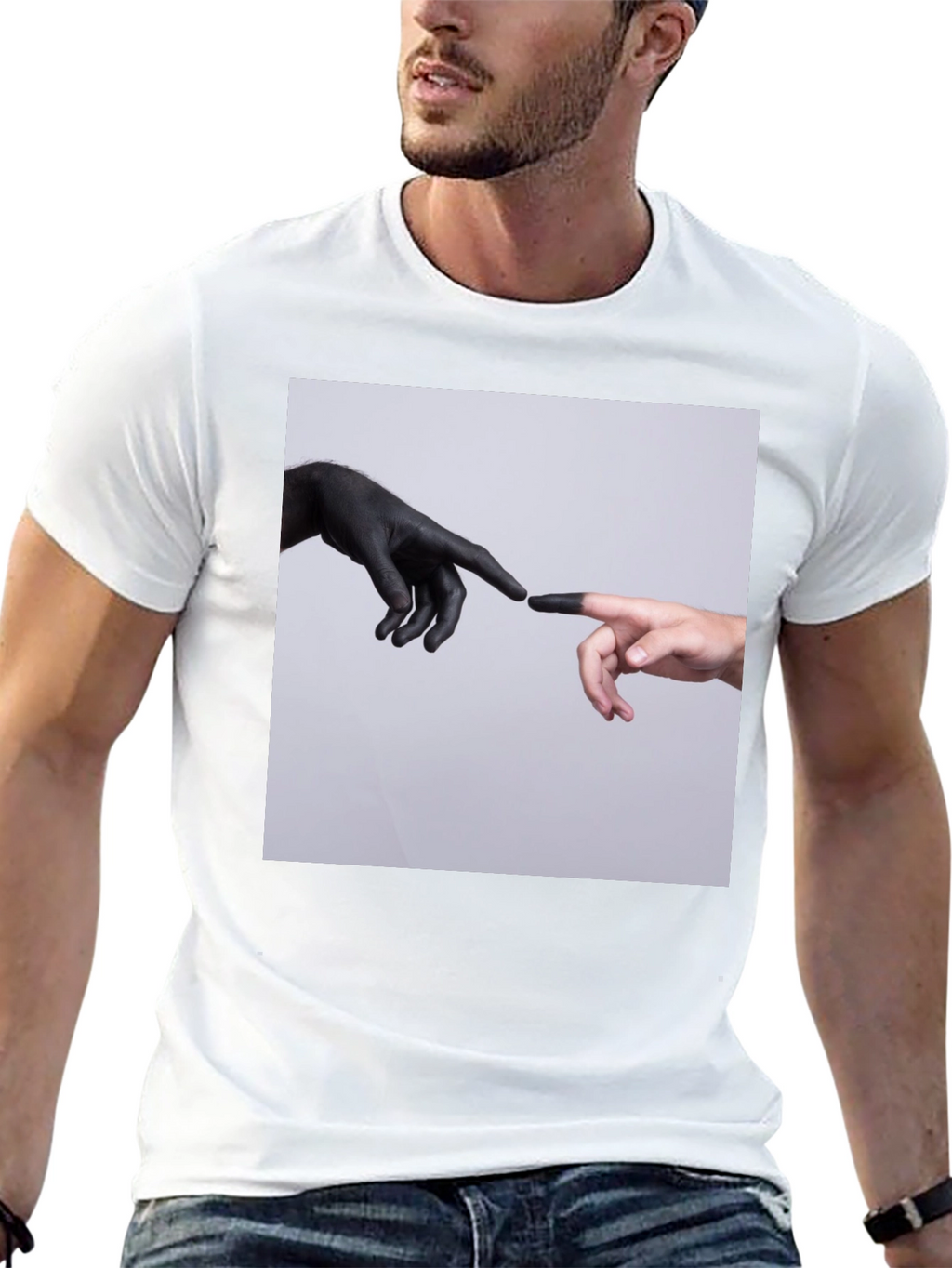 Creation Hands Graphic Black T-Shirt