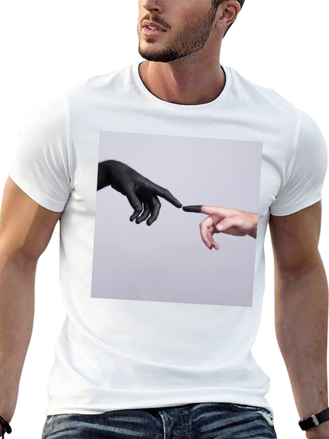 Creation Hands Graphic Black T-Shirt