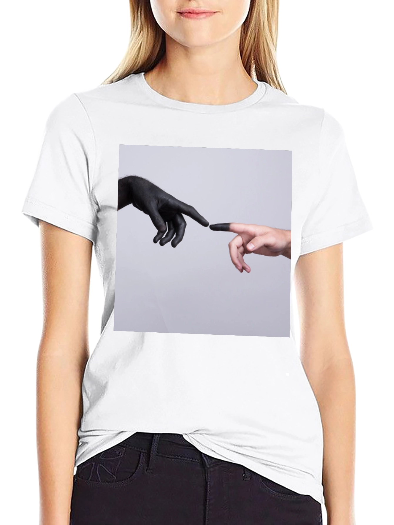 Creation Hands Graphic Black T-Shirt