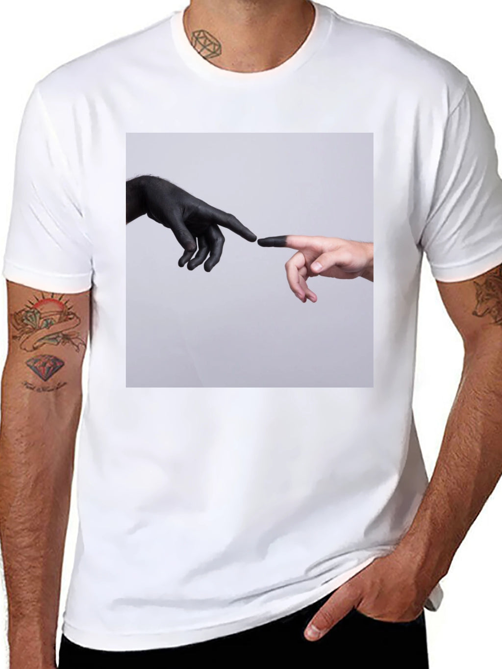 Creation Hands Graphic Black T-Shirt