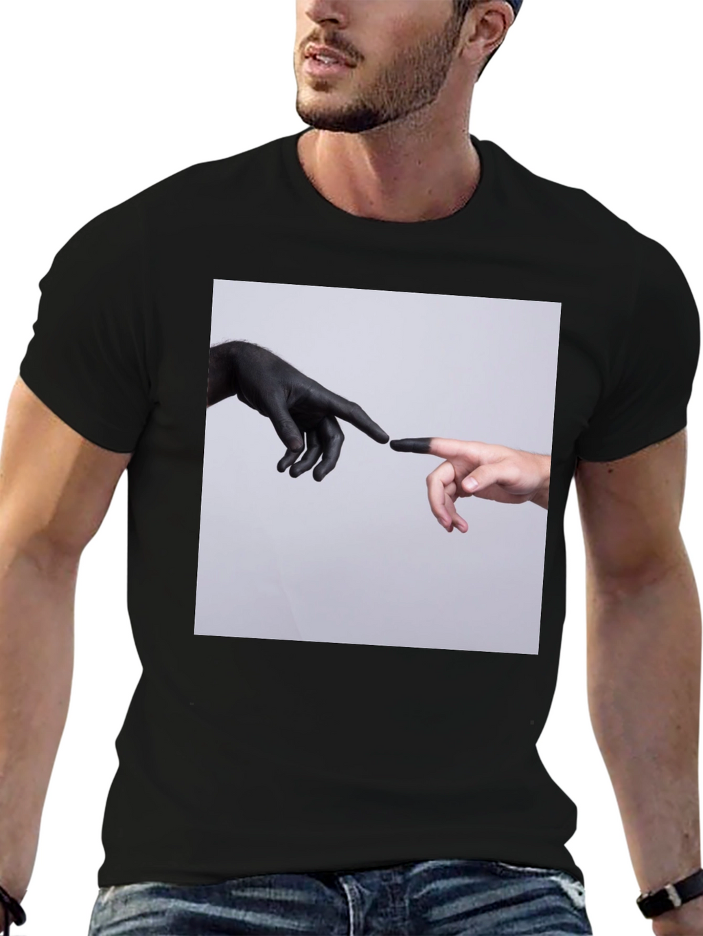 Creation Hands Graphic Black T-Shirt