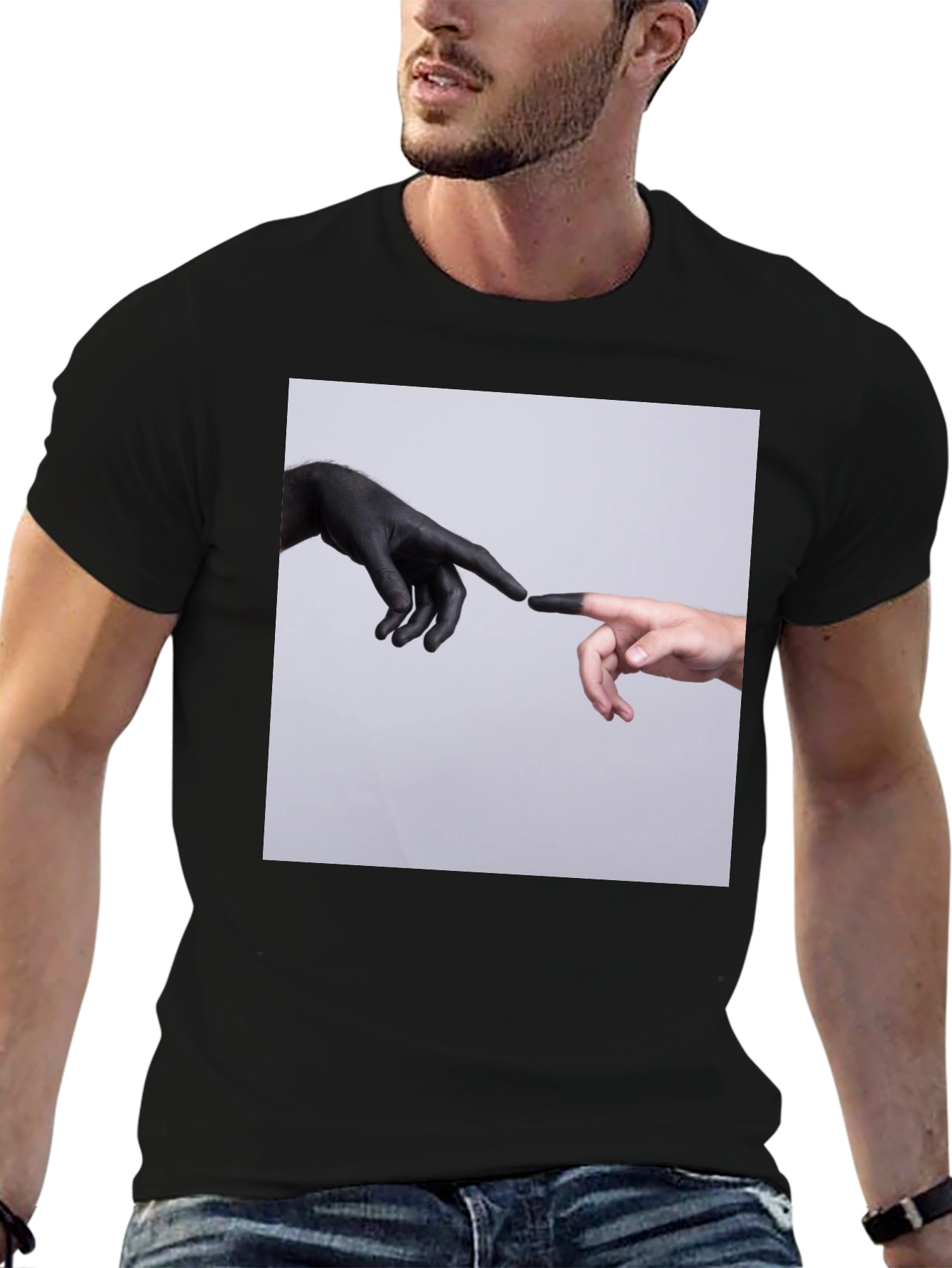 Creation Hands Graphic Black T-Shirt