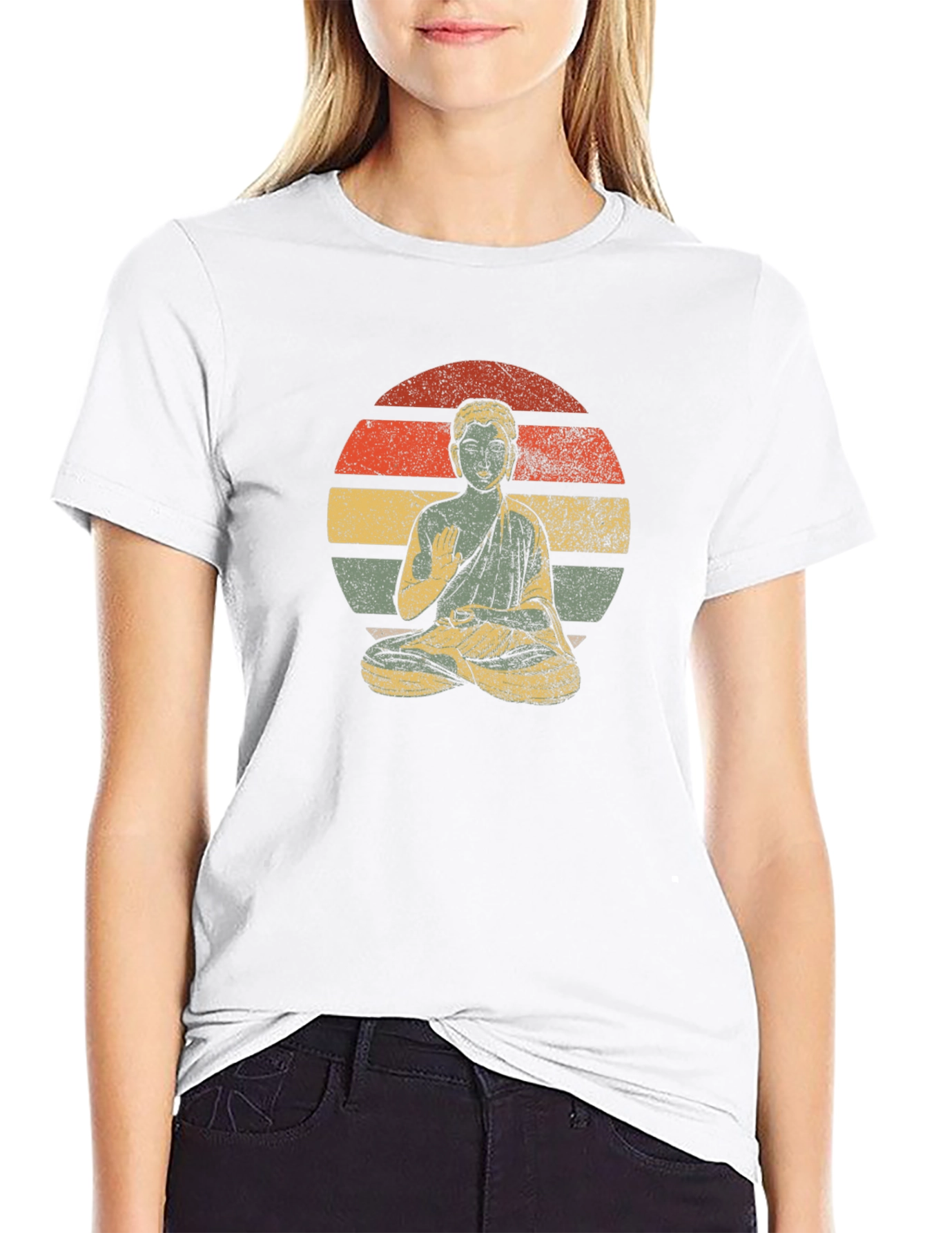 Retro Buddha Graphic T-Shirt - Zen Style