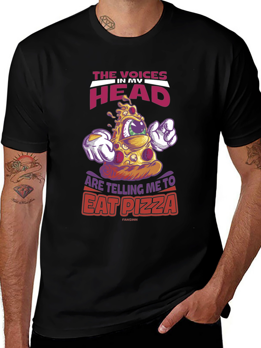 Eat Pizza Tee: Voices in My Head T-Shirt