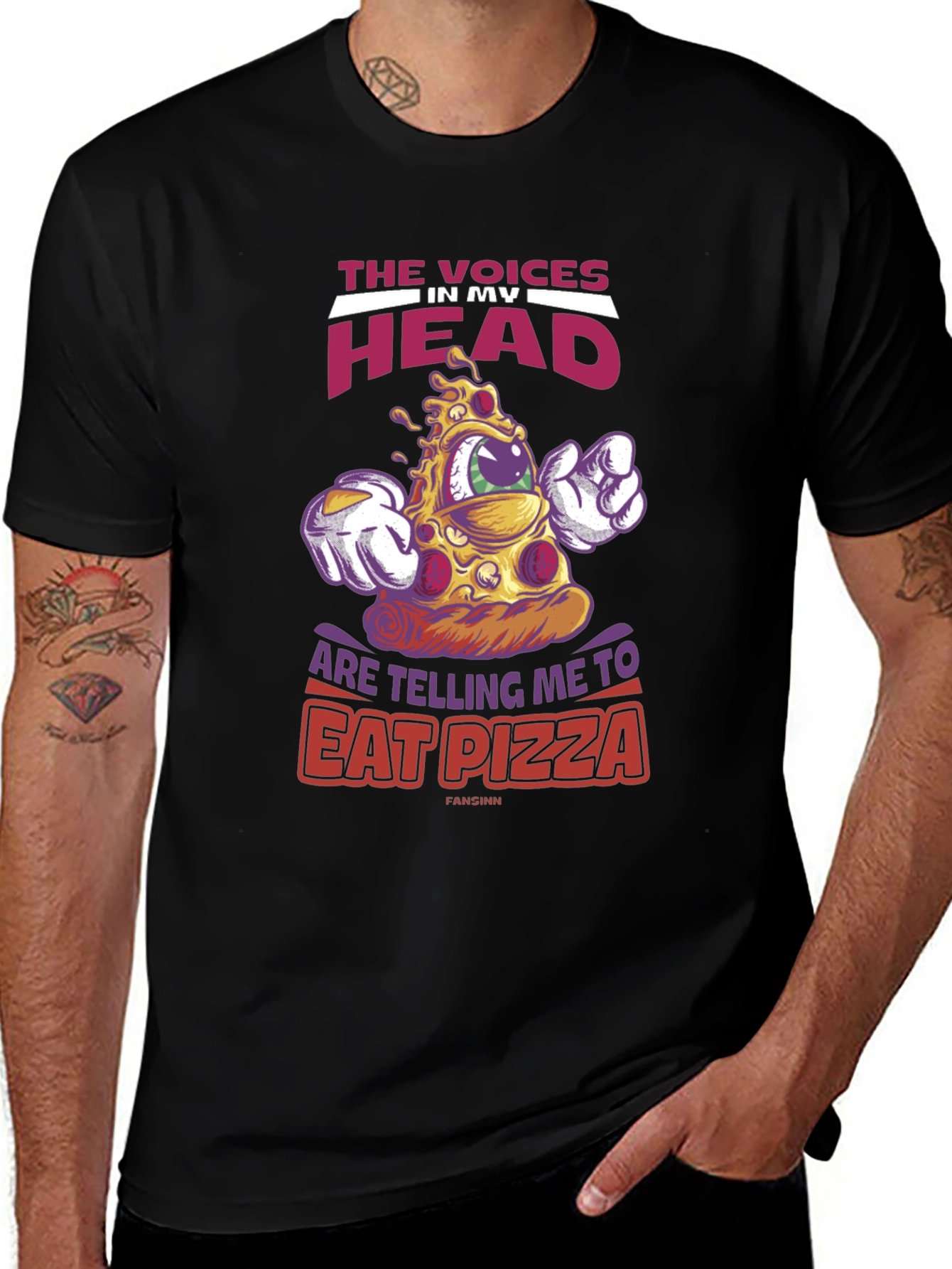 Eat Pizza Tee: Voices in My Head T-Shirt