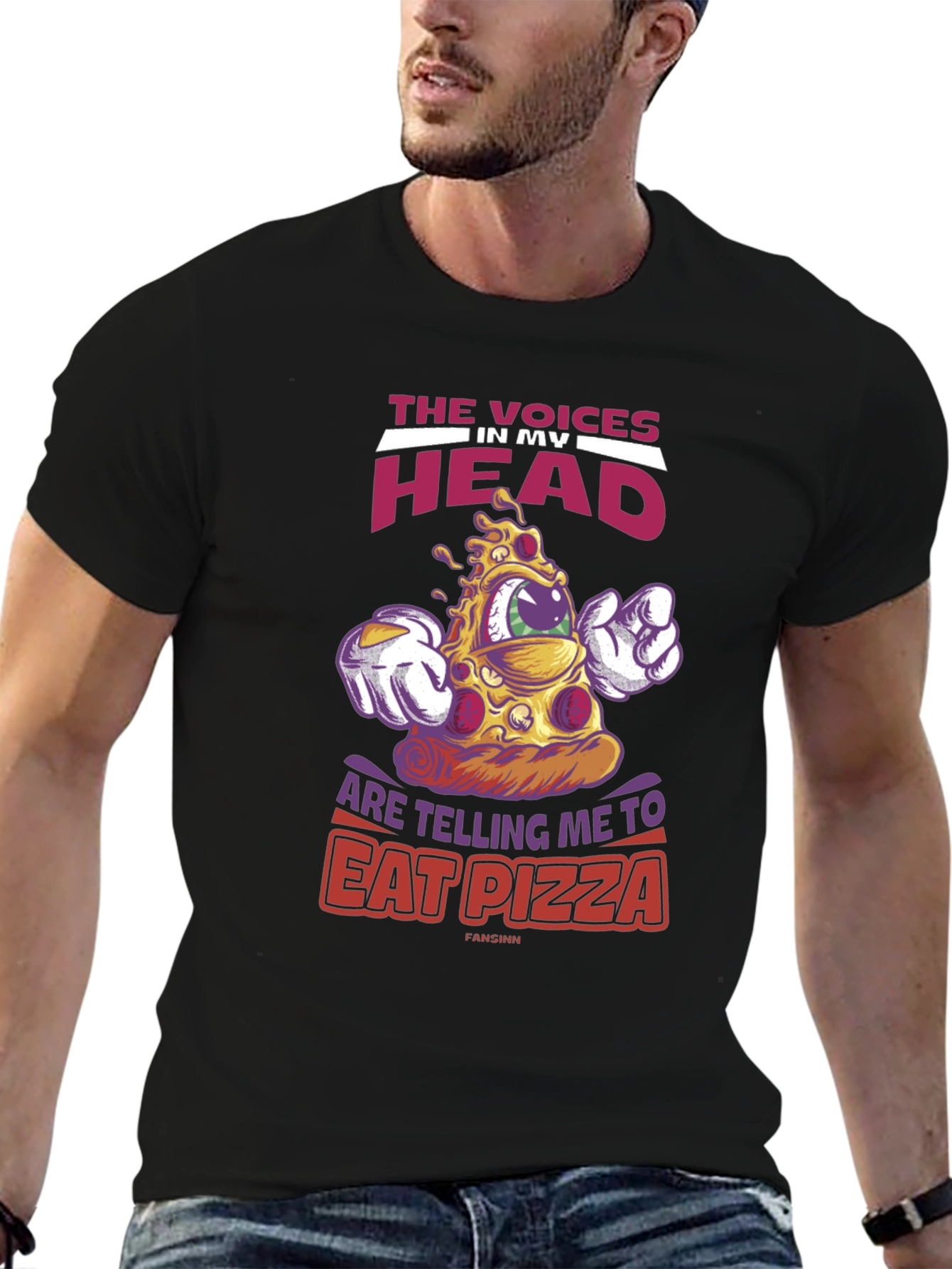 Eat Pizza Tee: Voices in My Head T-Shirt