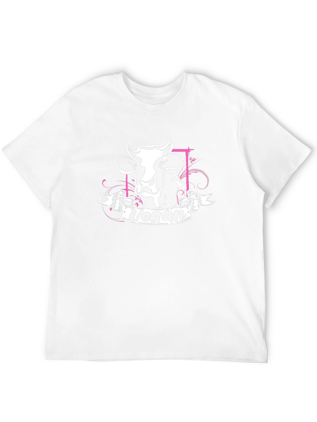 Vegan Cow Graphic Tee - Black Cotton T-Shirt