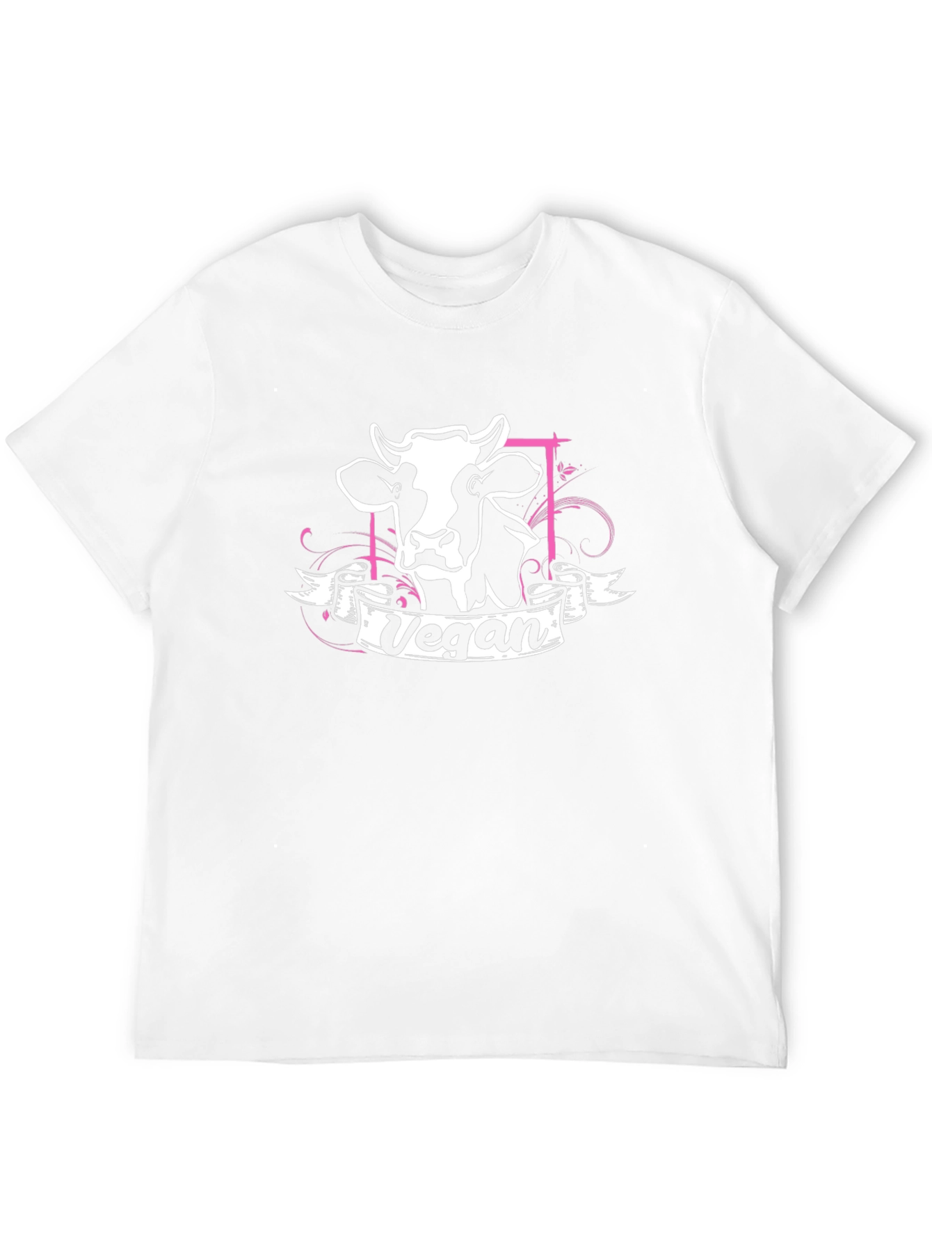 Vegan Cow Graphic Tee - Black Cotton T-Shirt