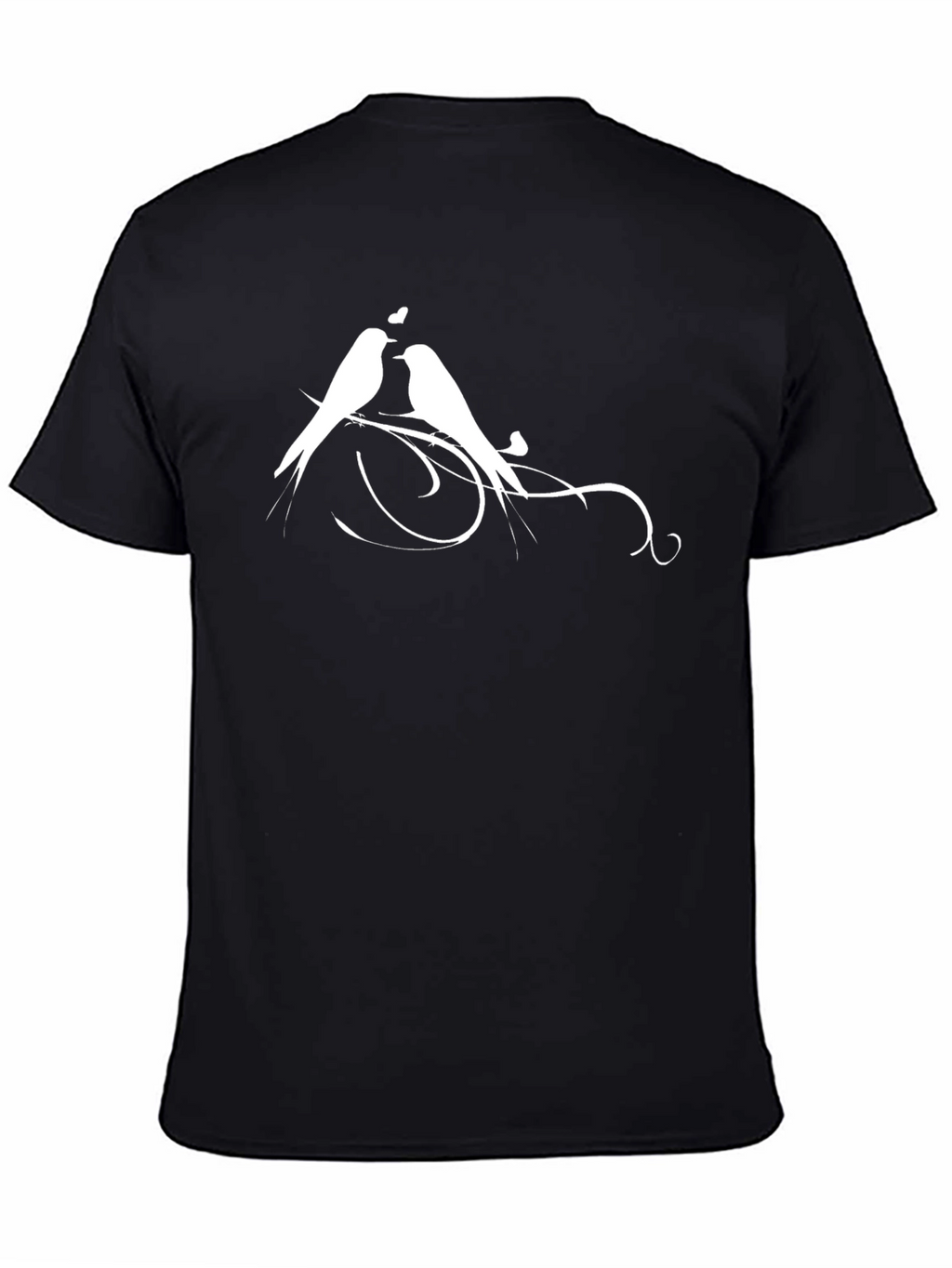 Lovebirds Graphic Tee - Black Cotton Blend Shirt