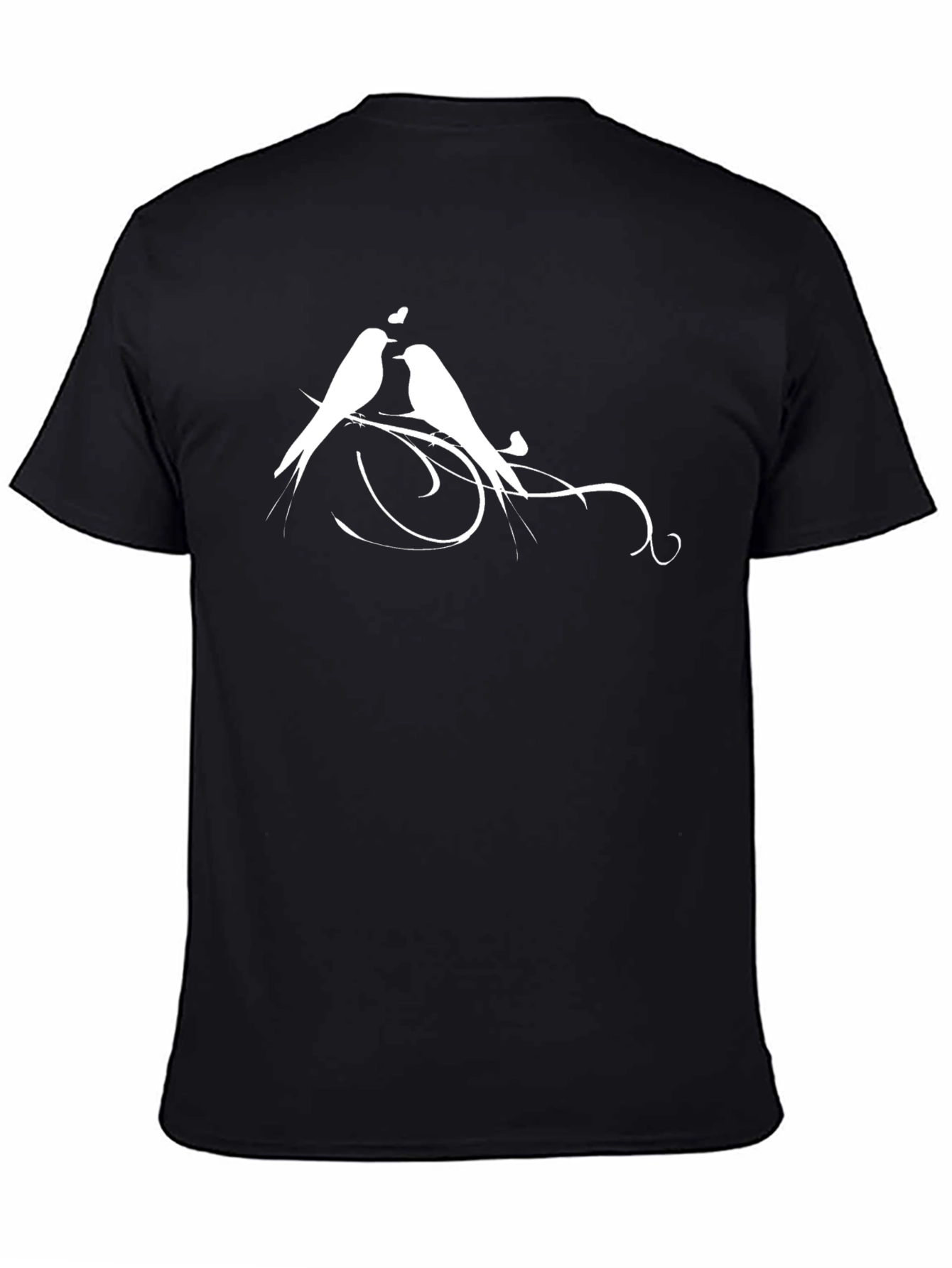 Lovebirds Graphic Tee - Black Cotton Blend Shirt