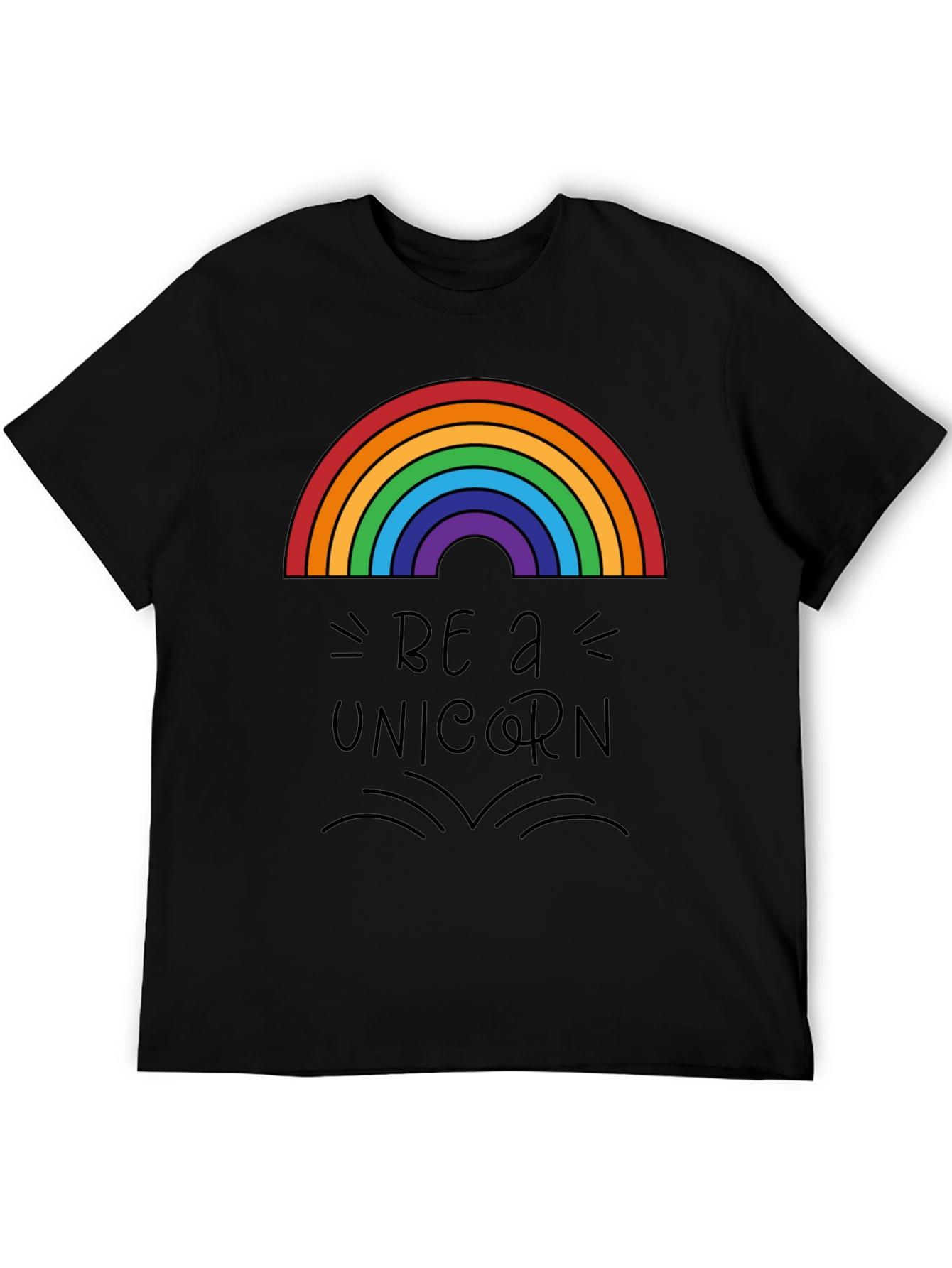 Be a Unicorn T-Shirt - Rainbow Graphic Tee