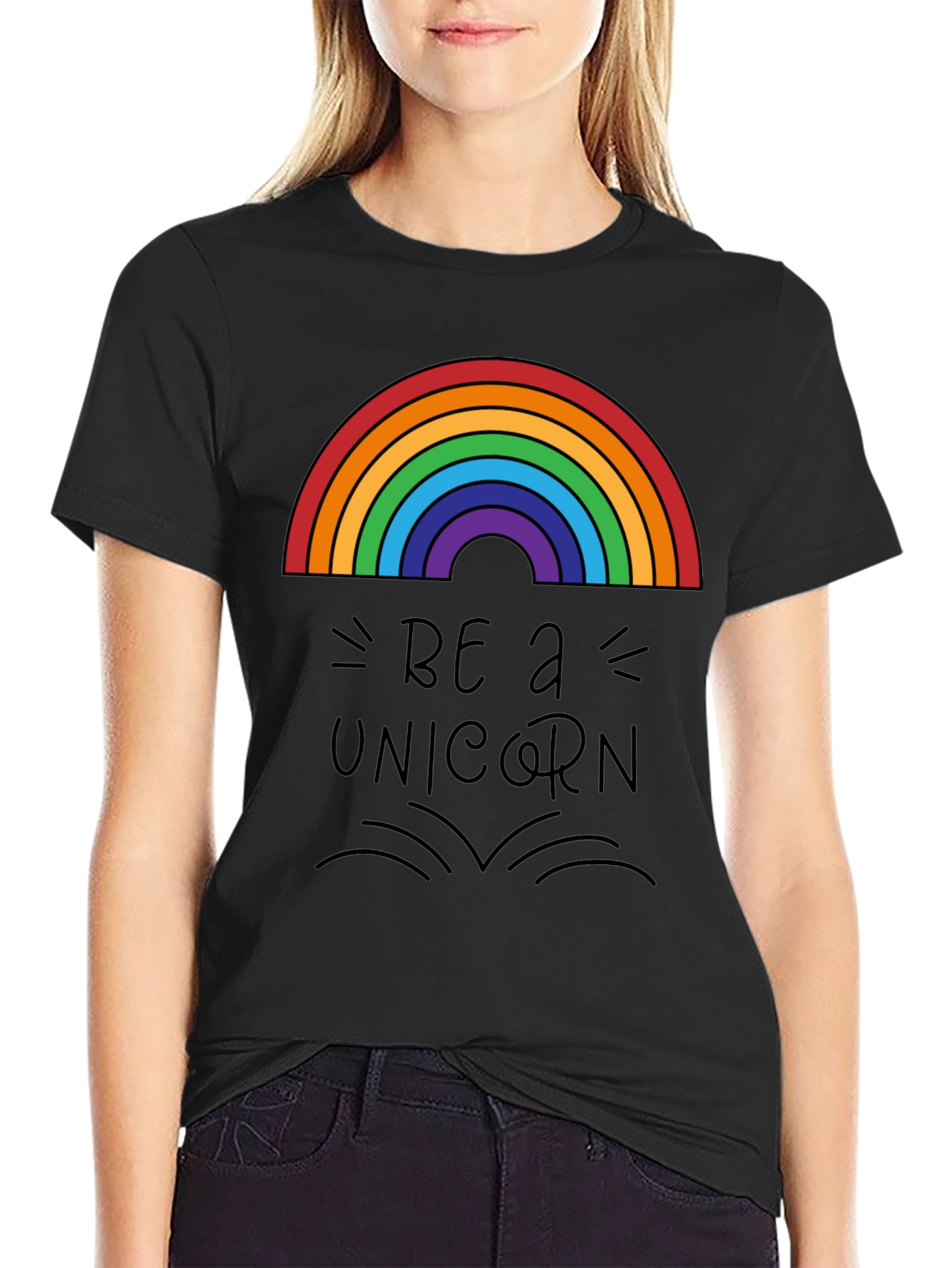 Be a Unicorn T-Shirt - Rainbow Graphic Tee
