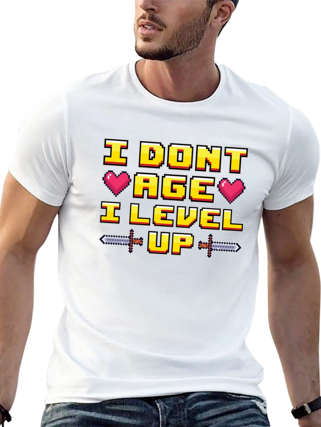 I Dont Age I Level Up Black T-Shirt