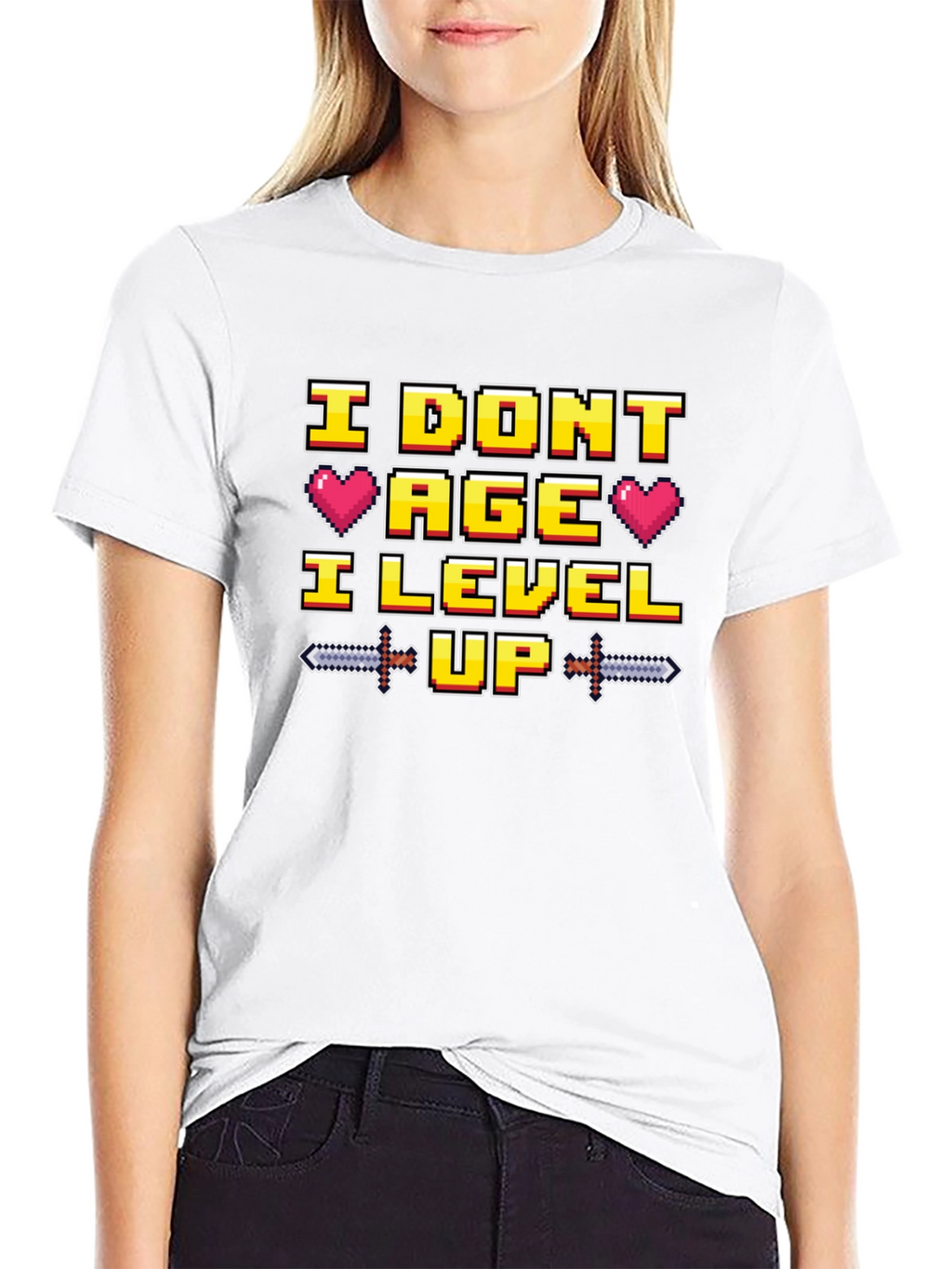 I Dont Age I Level Up Black T-Shirt