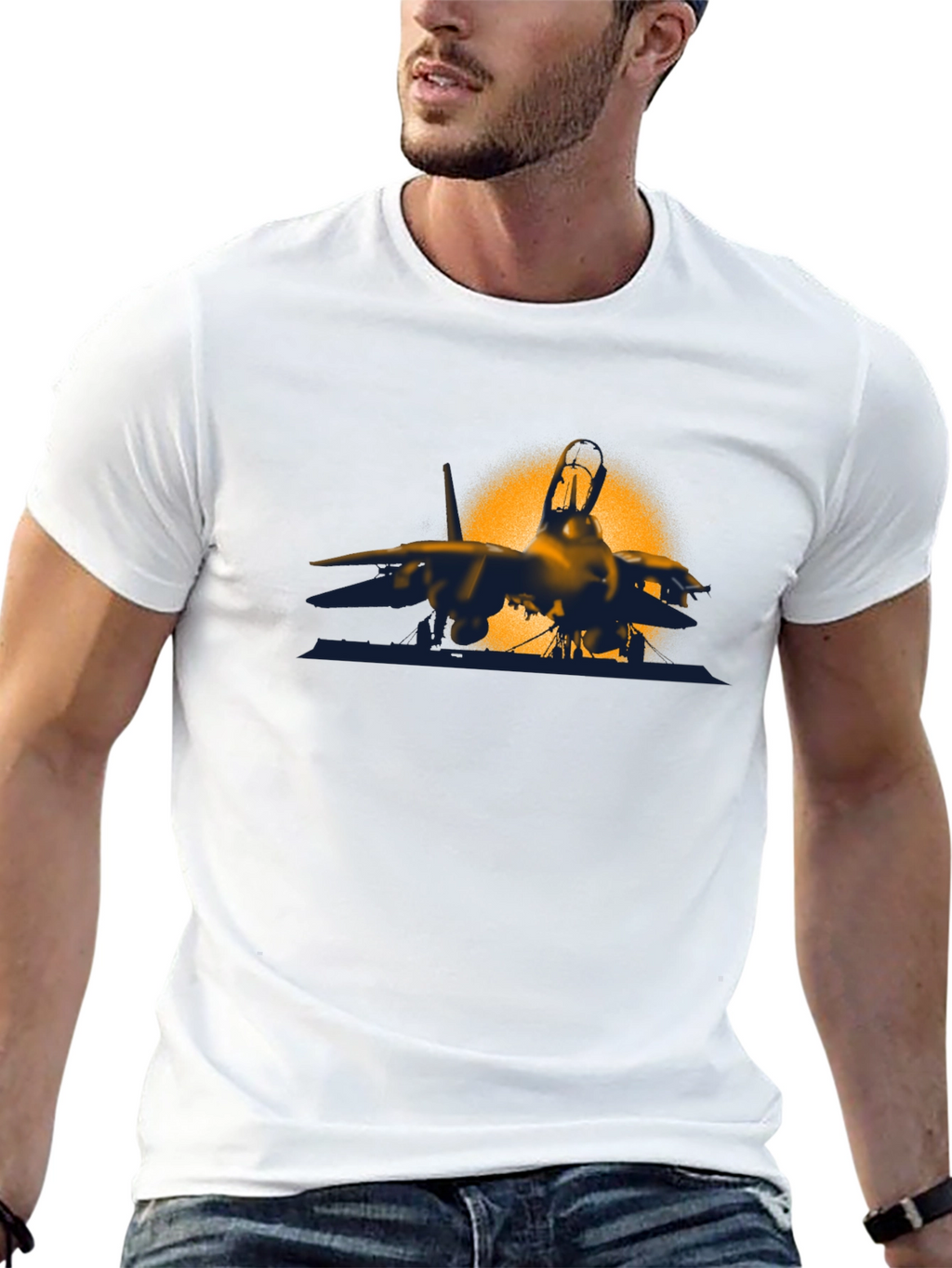 Jet Fighter Graphic T-Shirt - Premium Cotton Blend