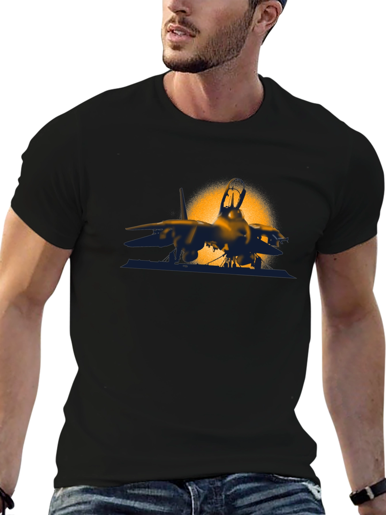 Jet Fighter Graphic T-Shirt - Premium Cotton Blend