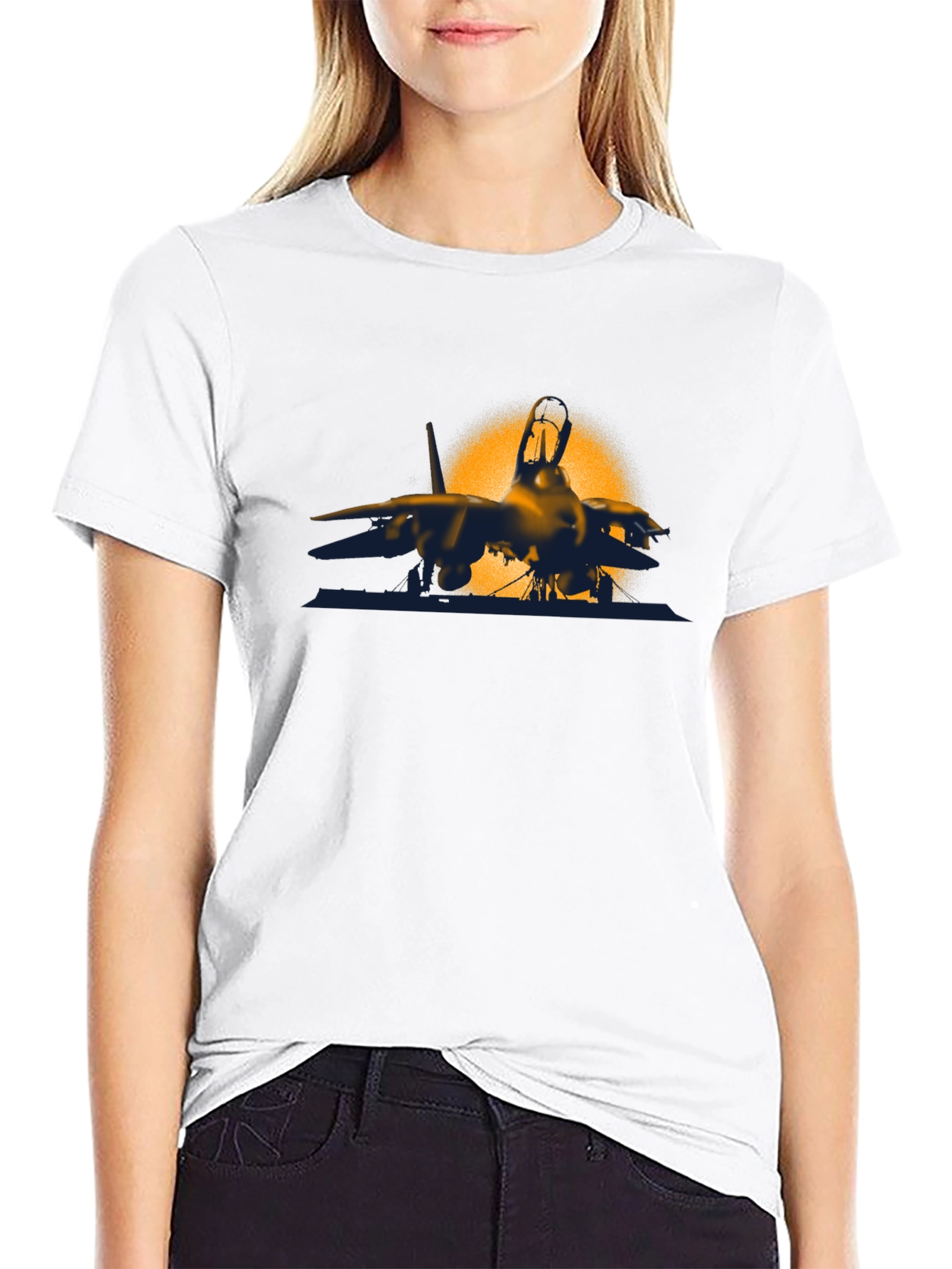 Jet Fighter Graphic T-Shirt - Premium Cotton Blend