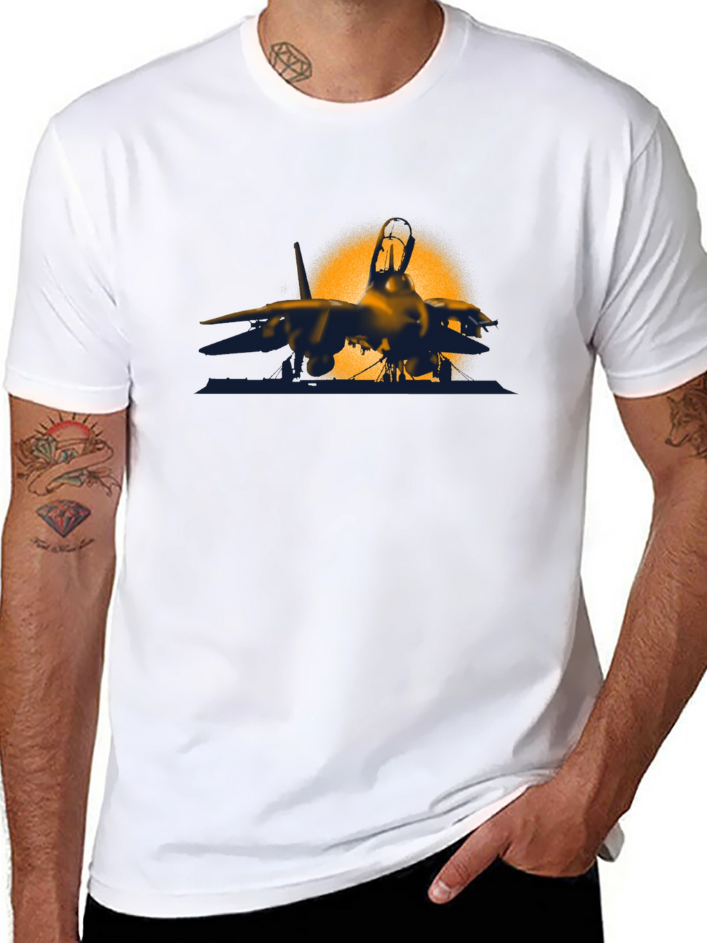 Jet Fighter Graphic T-Shirt - Premium Cotton Blend