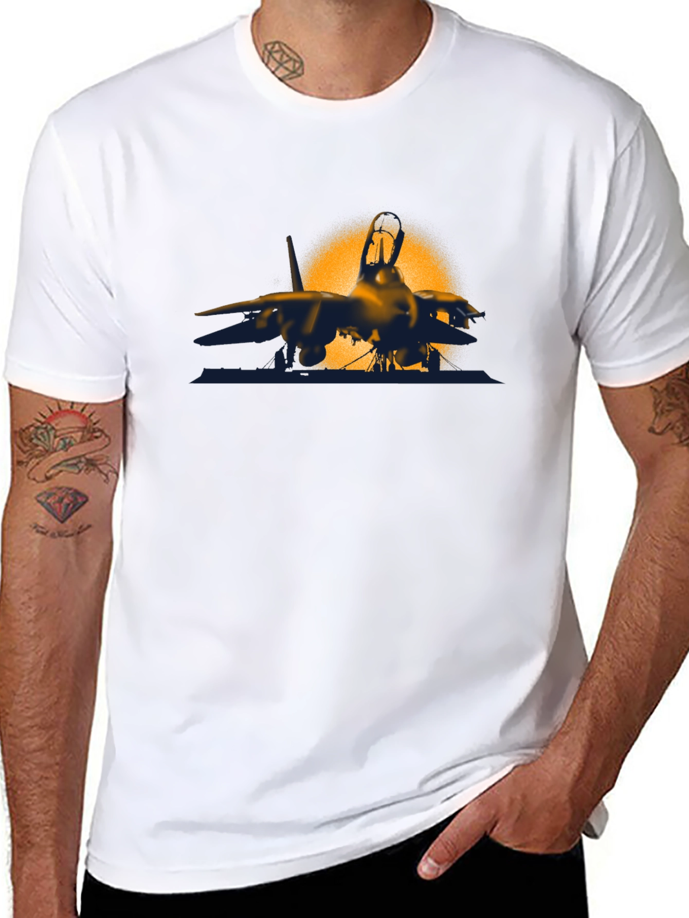 Jet Fighter Graphic T-Shirt - Premium Cotton Blend