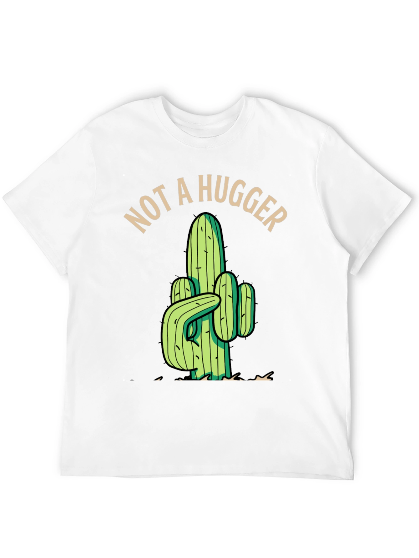 Not a Hugger Cactus Graphic Tee - Black