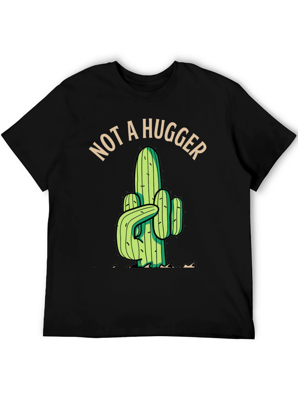 Not a Hugger Cactus Graphic Tee - Black