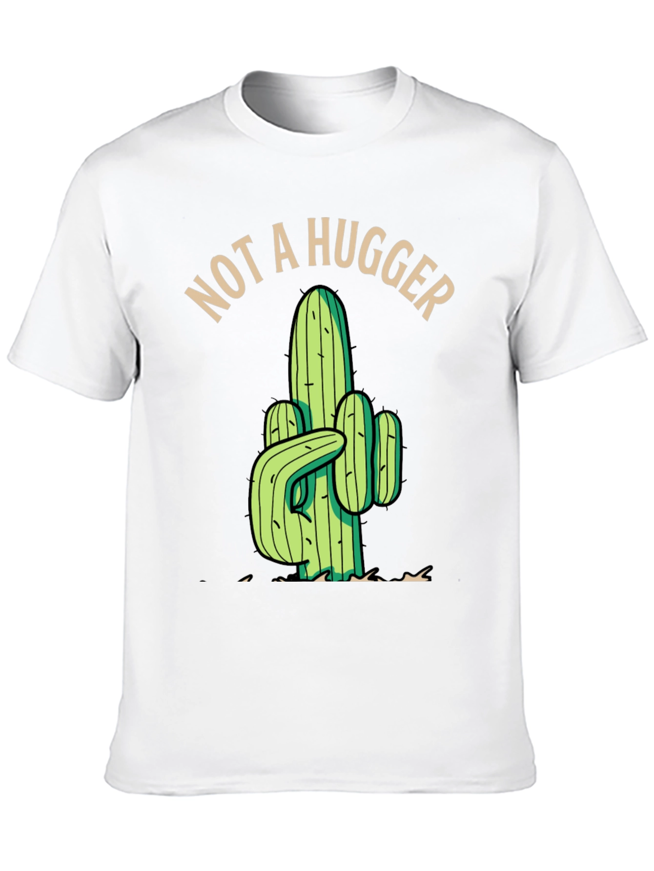 Not a Hugger Cactus Graphic Tee - Black