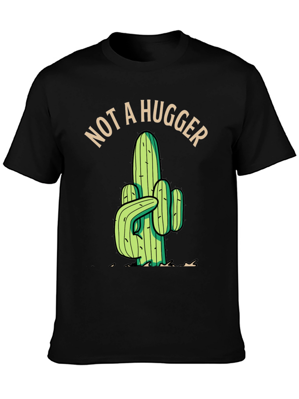 Not a Hugger Cactus Graphic Tee - Black