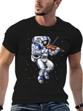 Astronaut Violinist Graphic Tee - Space Musician T-Shirt