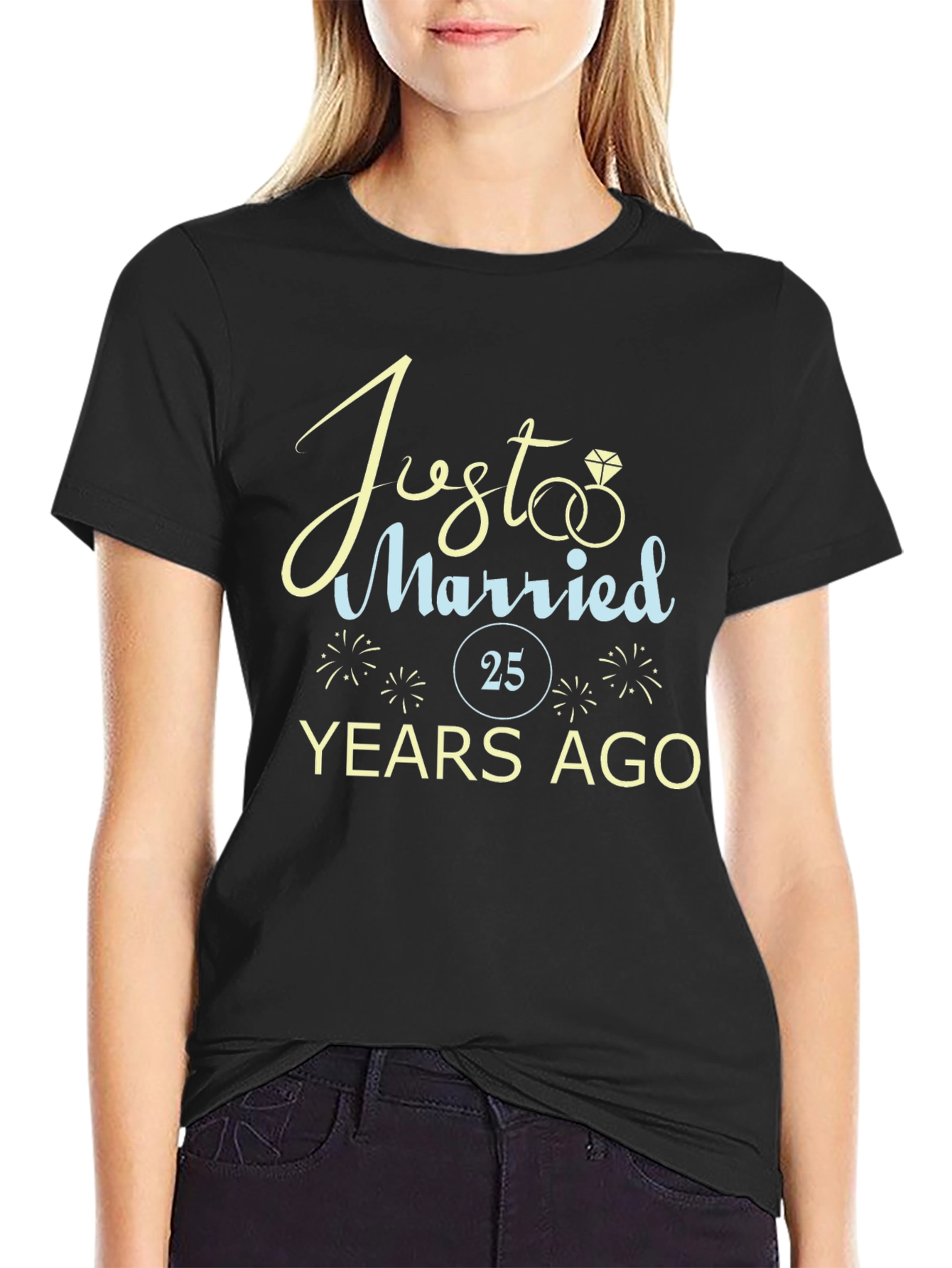 Just Married 25 Years Ago Anniversary T-Shirt