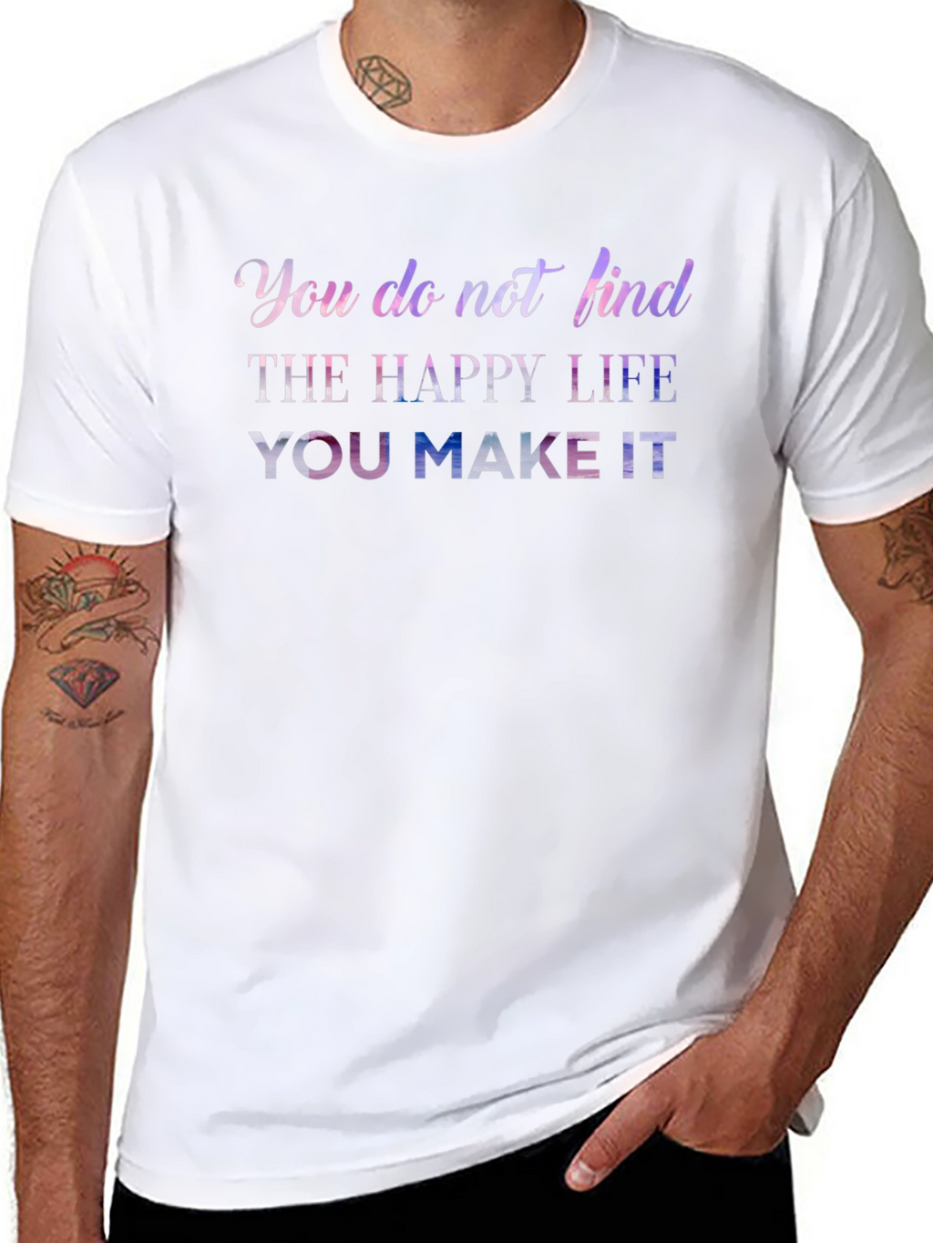 Inspirational Graphic Print Black T-Shirt
