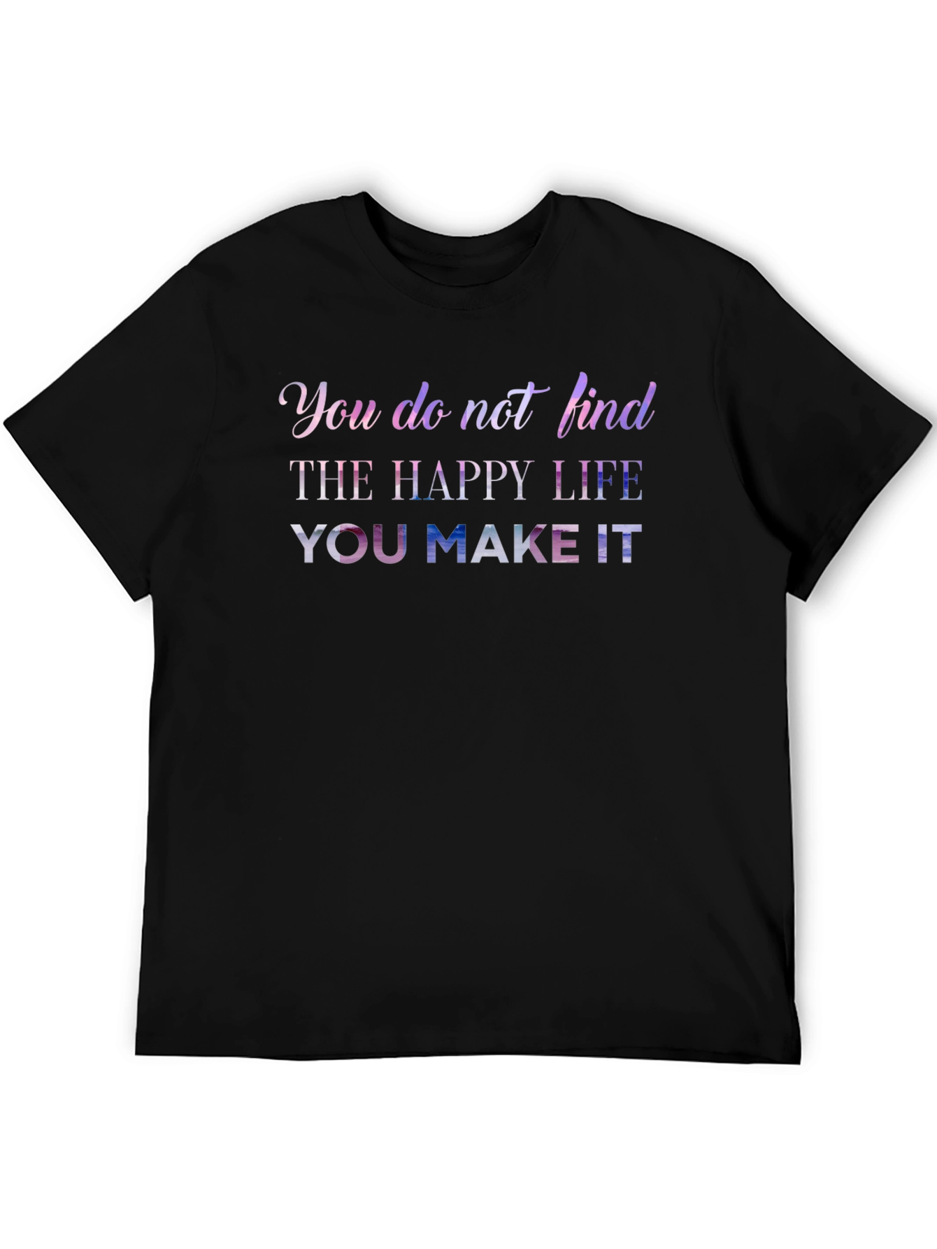 Inspirational Graphic Print Black T-Shirt