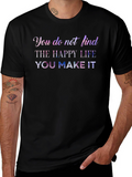 Inspirational Graphic Print Black T-Shirt