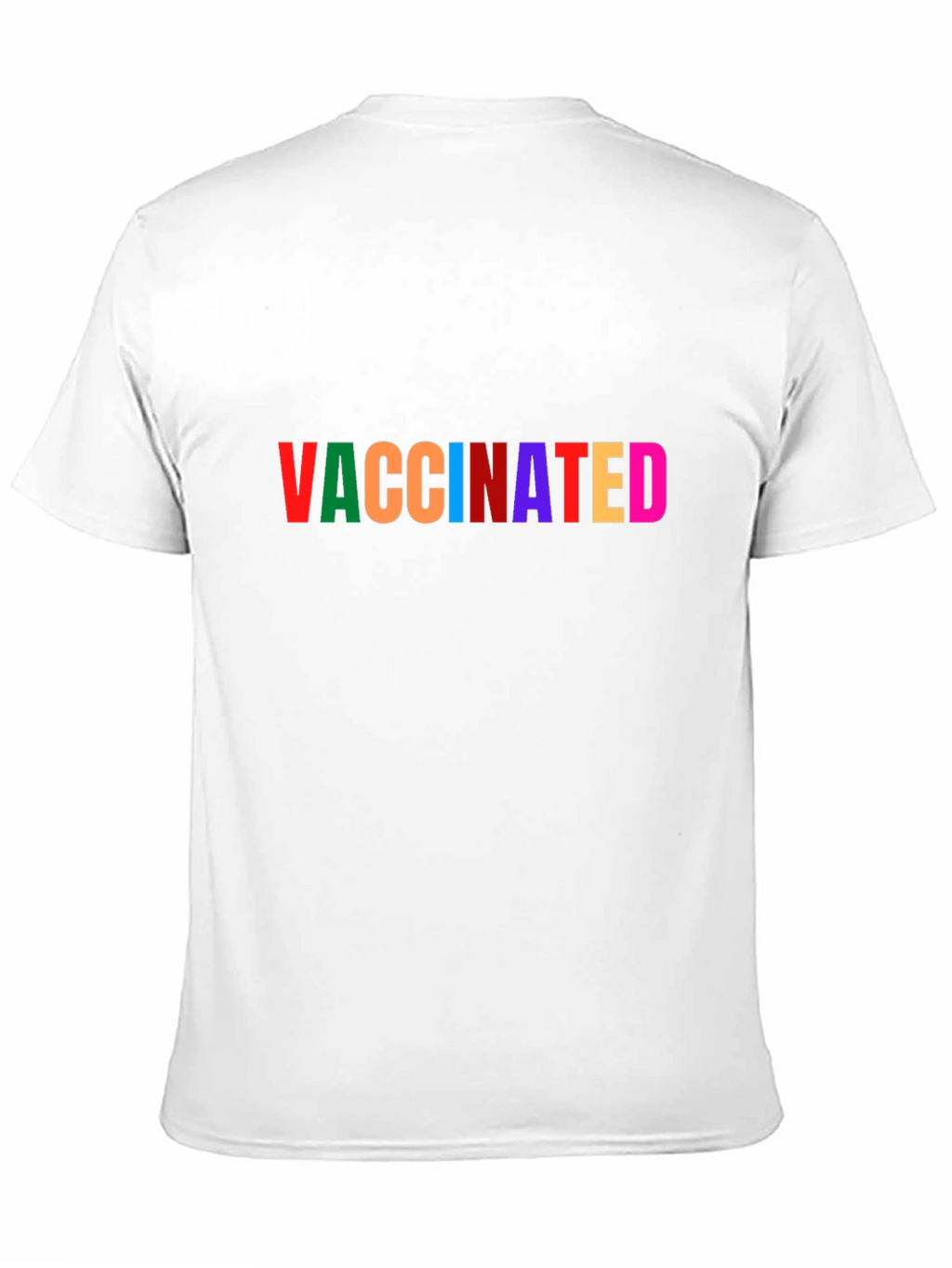 Vaccinated Rainbow Text Black T-Shirt