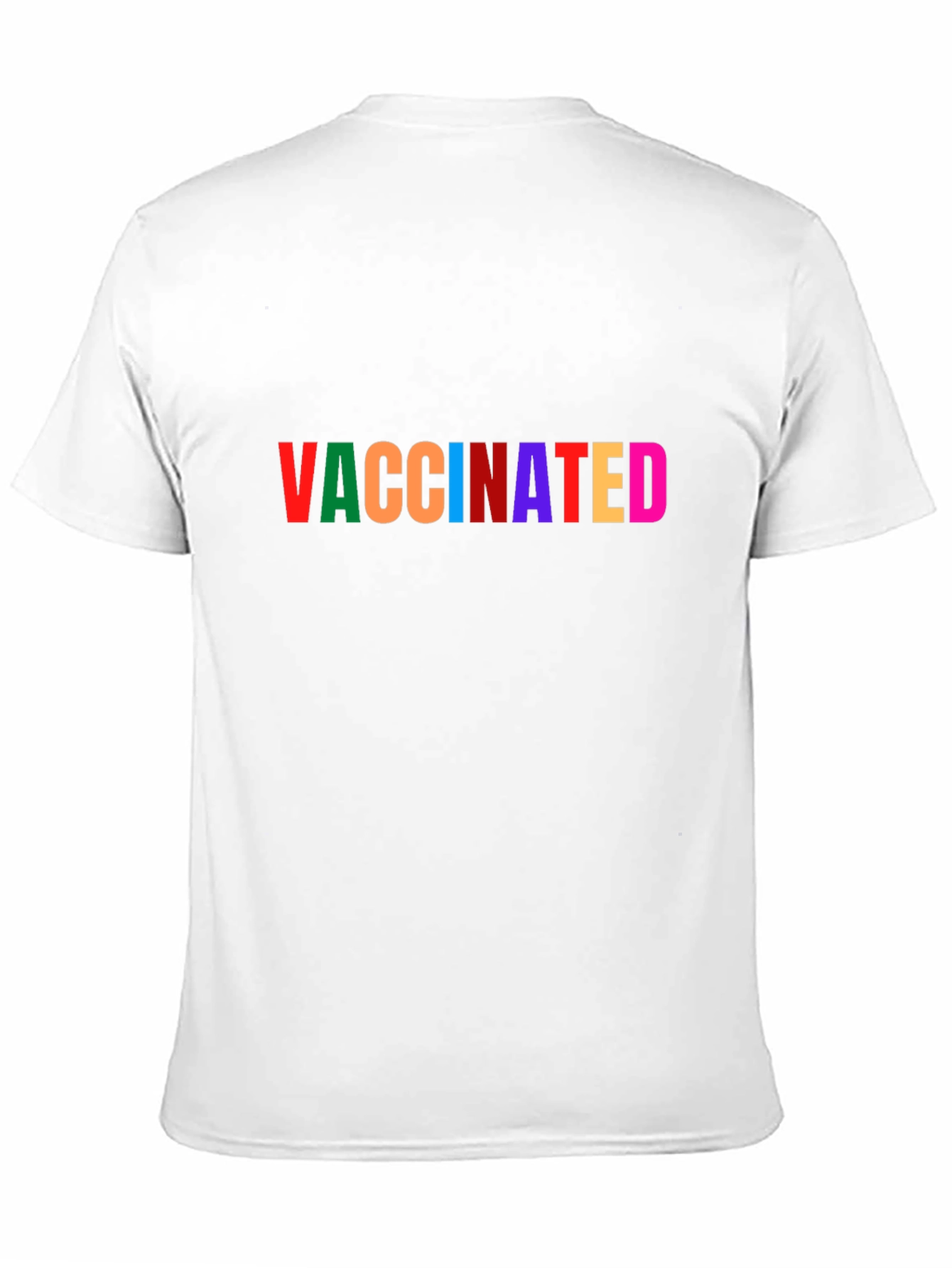 Vaccinated Rainbow Text Black T-Shirt