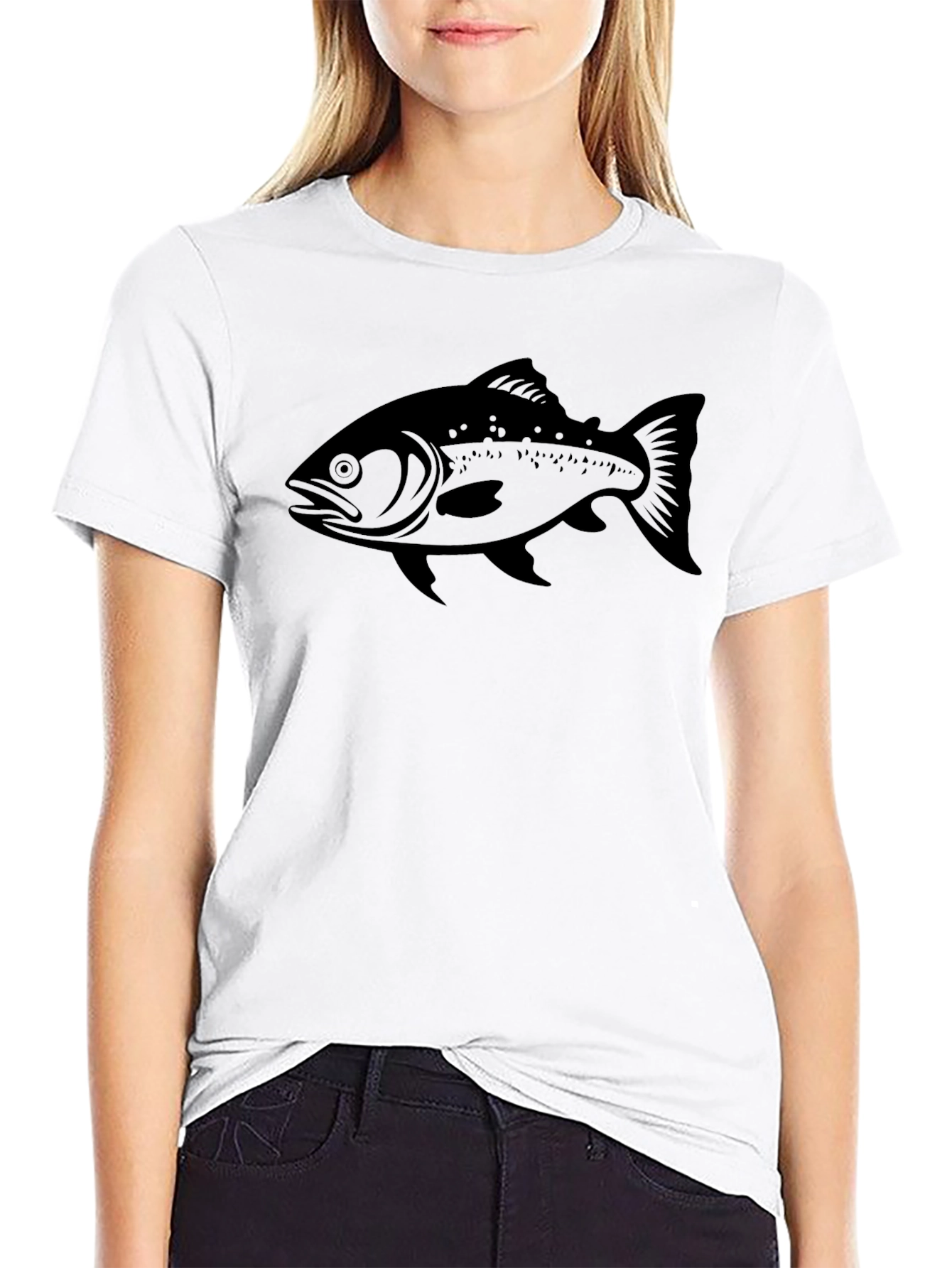 Black Fish Graphic T-Shirt - Mens Casual Wear