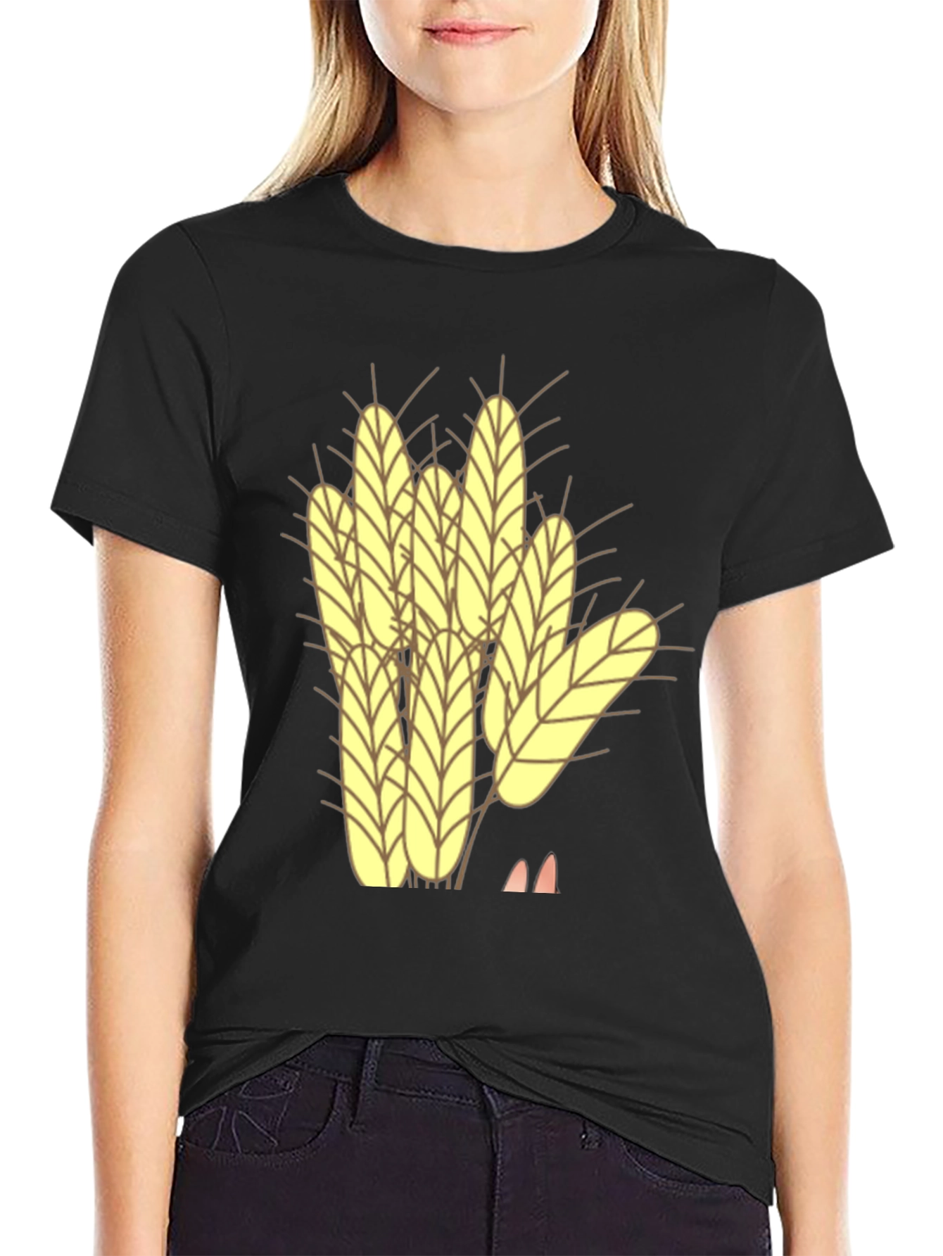 Wheat Graphic Black Tee