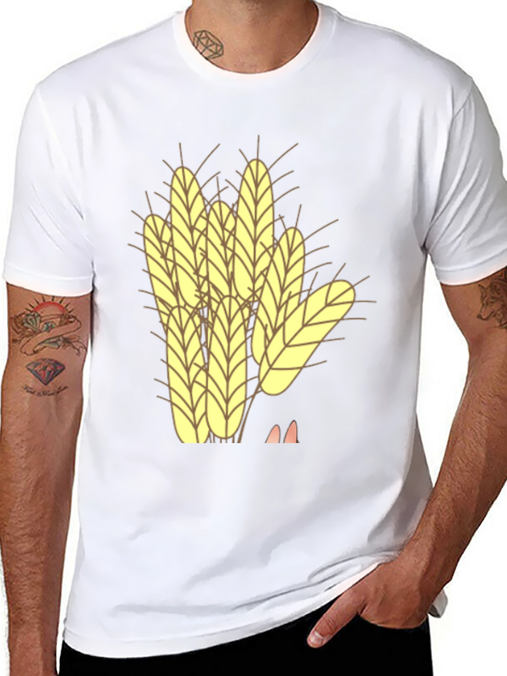 Wheat Graphic Black Tee