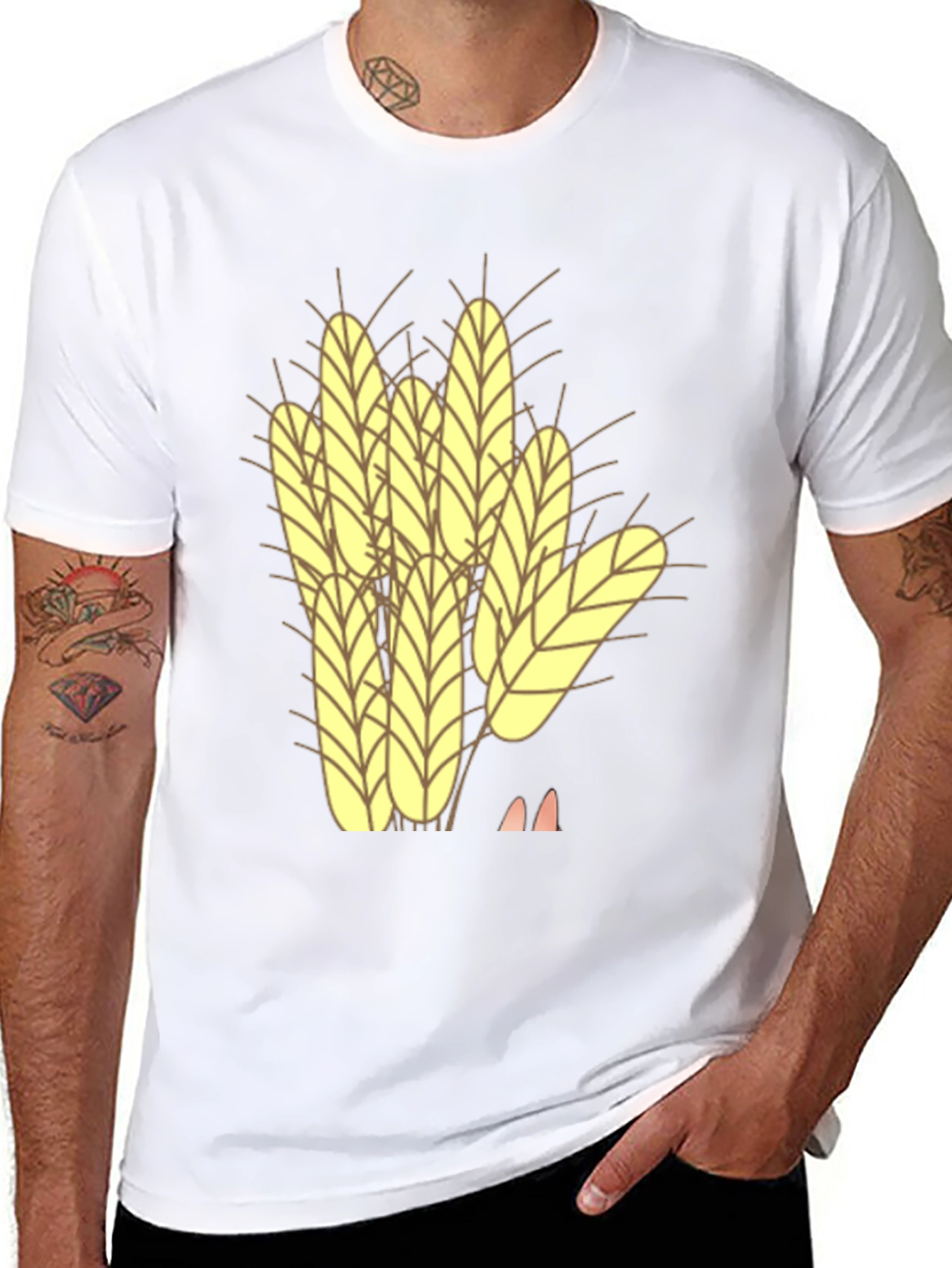 Wheat Graphic Black Tee