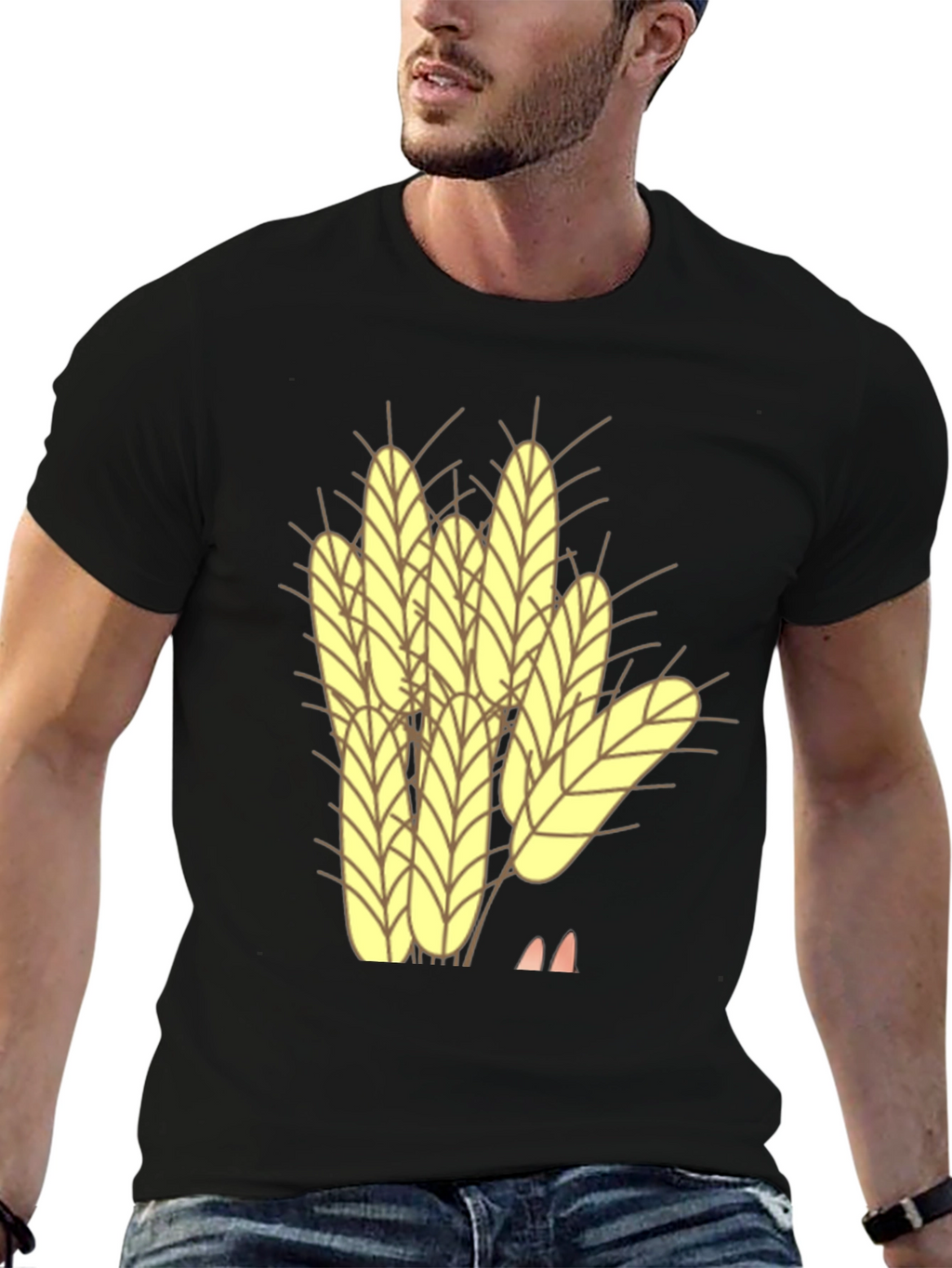 Wheat Graphic Black Tee