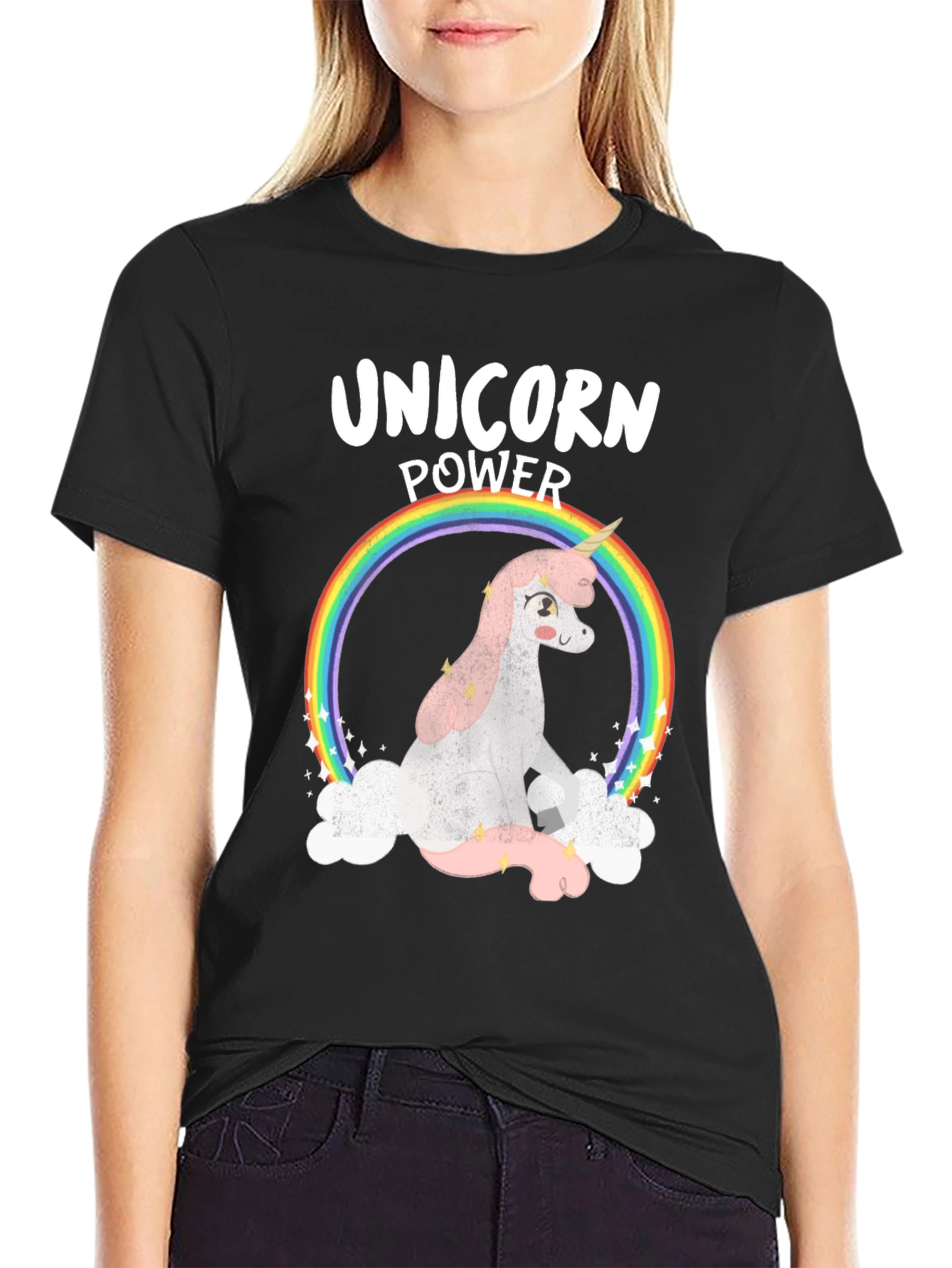 Unicorn Power T-Shirt - Rainbow Graphic Tee