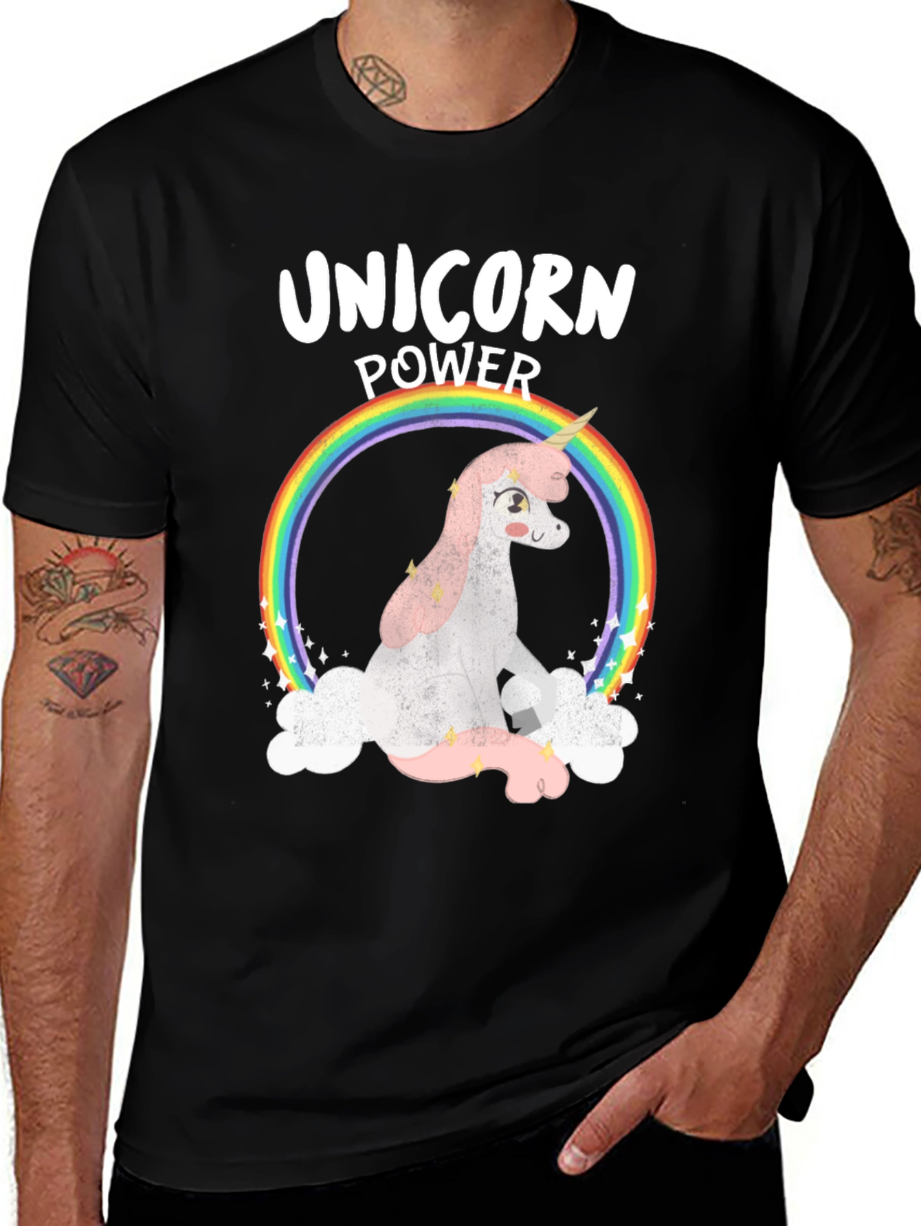 Unicorn Power T-Shirt - Rainbow Graphic Tee