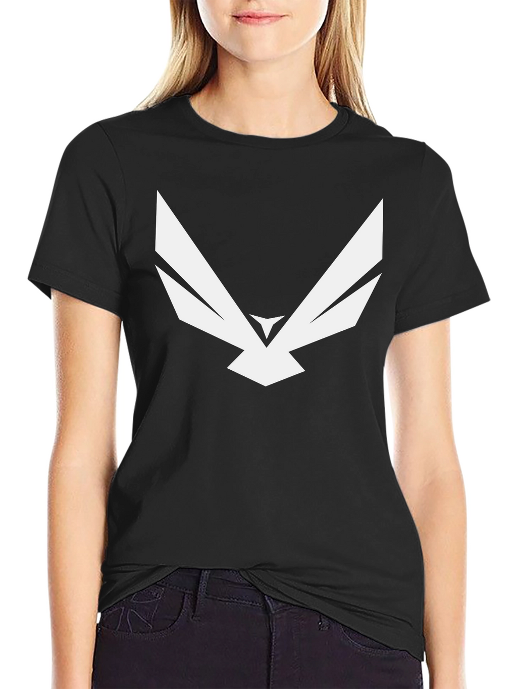 Abstract Eagle Graphic Tee - Modern Black T-Shirt