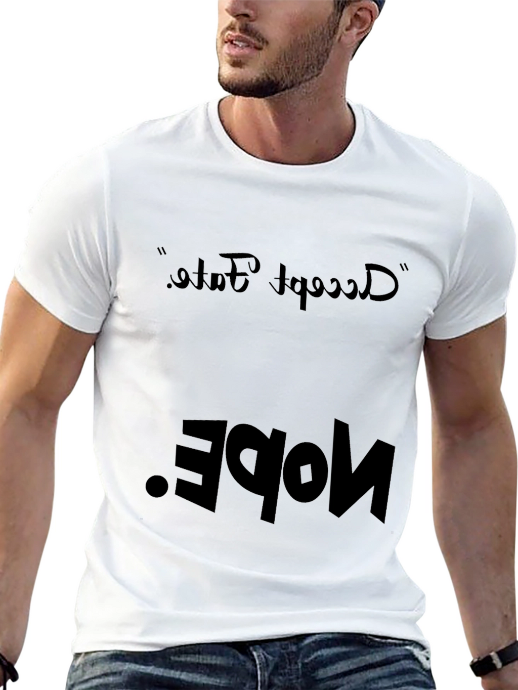 Rebellious Graphic Tee: Nope & Accept Fate Black T-Shirt